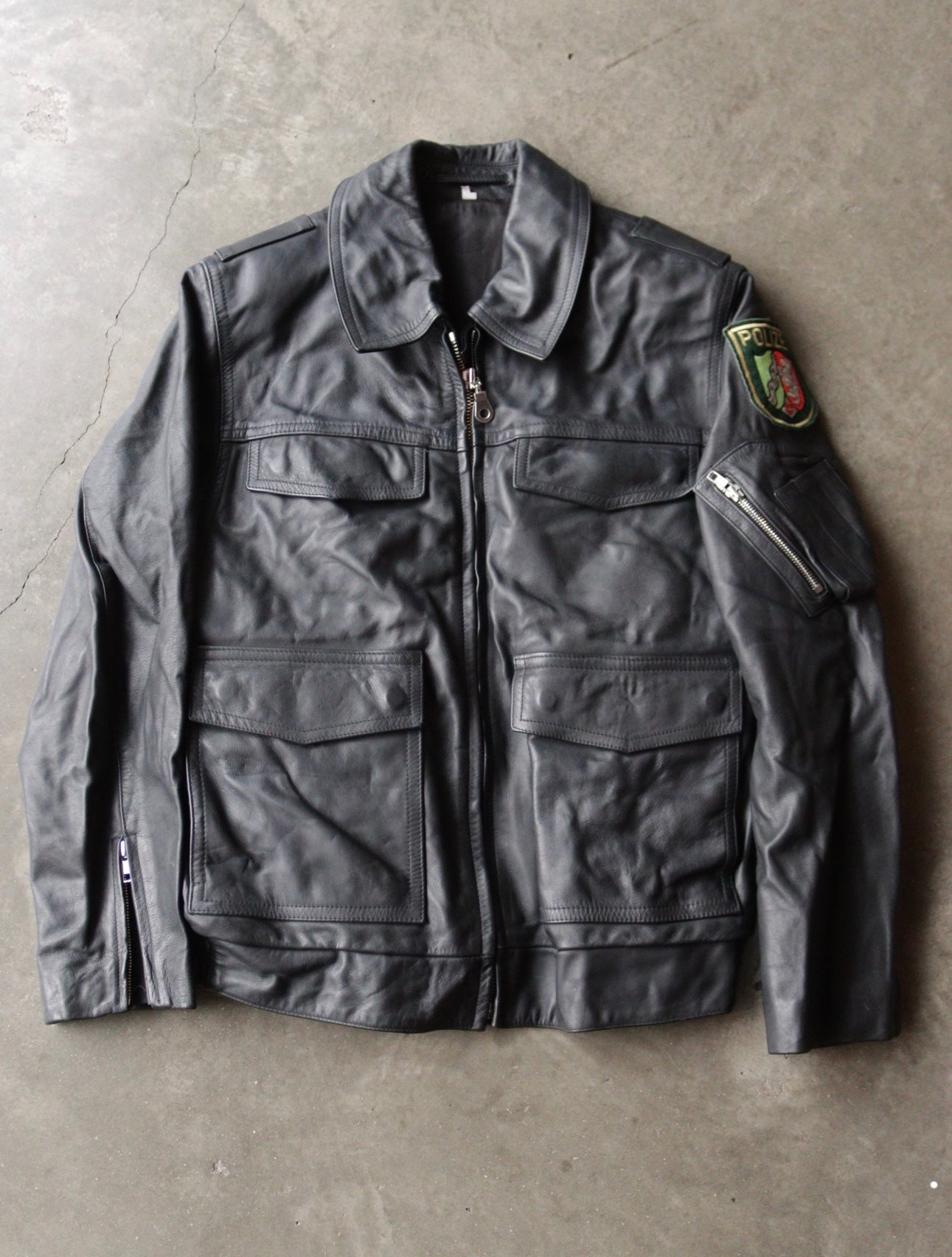 1990S POLIZEI LEATHER JACKET – TWO FOLD