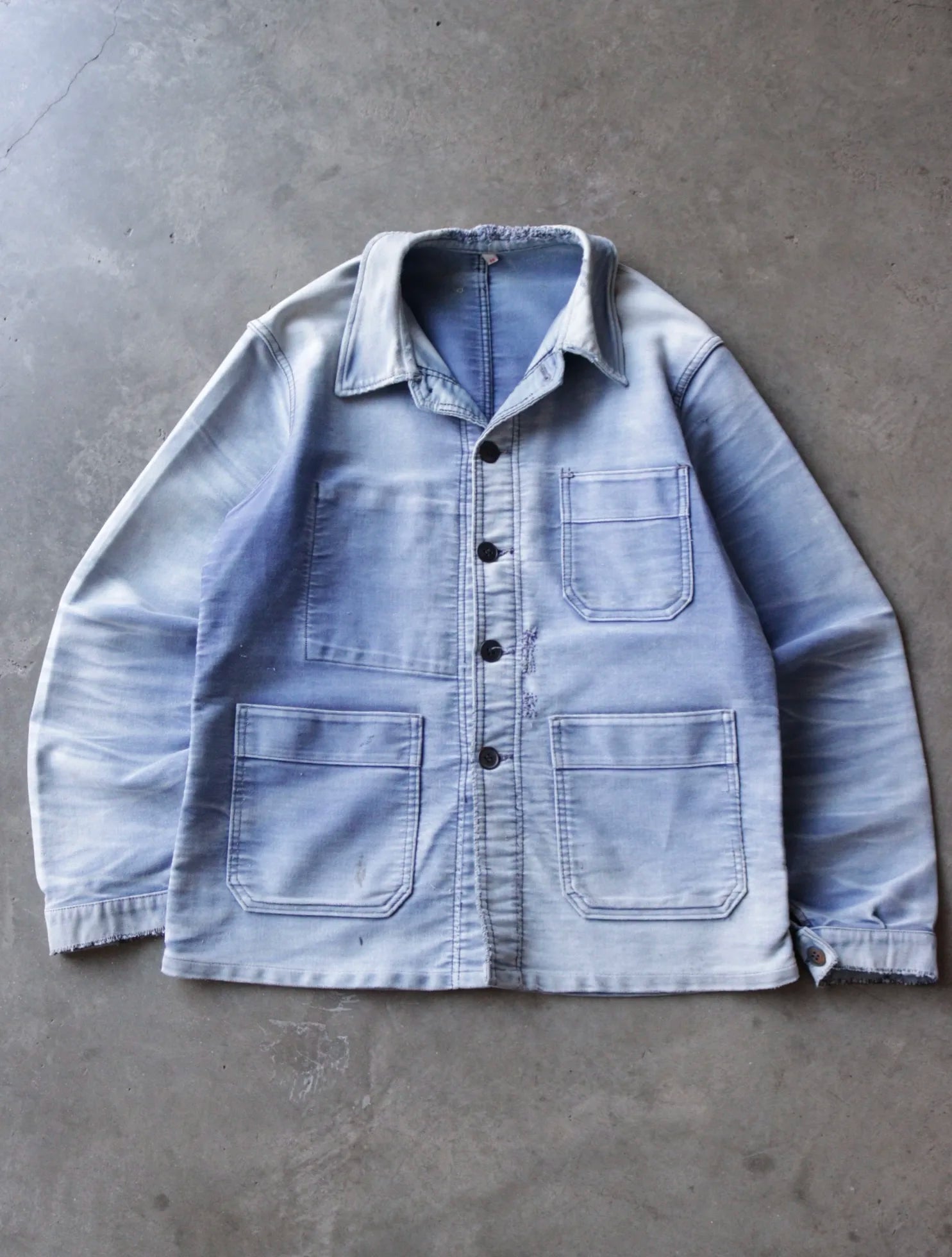 ジャケット・アウター 40s Blue moleskin tailored jacket Blue MOLESKIN Vintage 1960s French Workwear Chore Sport