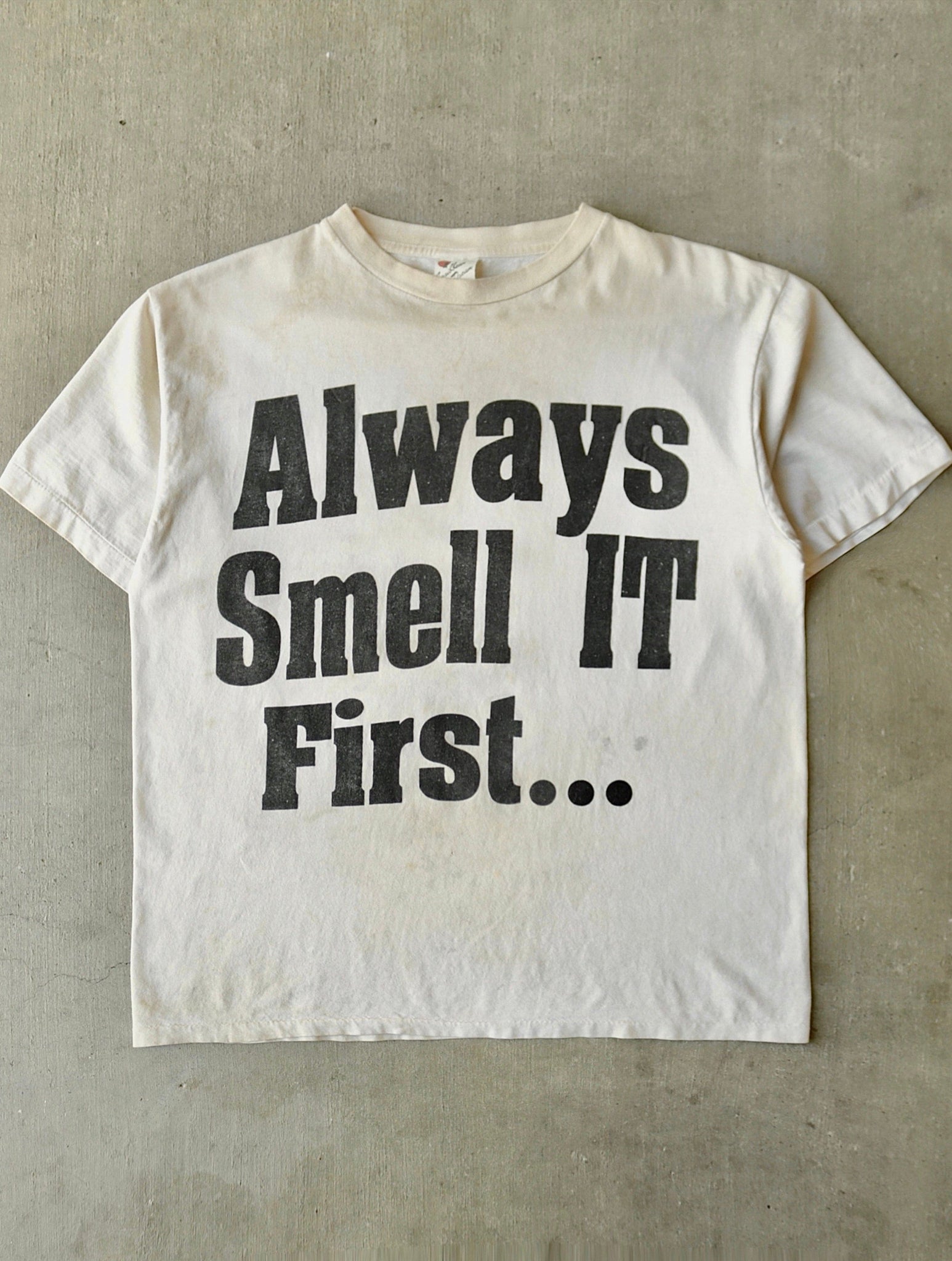 1992 'ALWAYS SMELL IT FIRST' BOXY TEE - L
