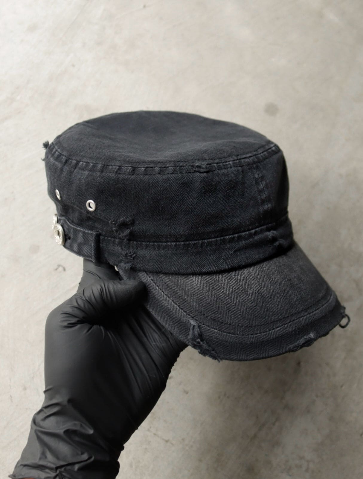 TWO FOLD HBT SUN FADED CADET HAT BLACK