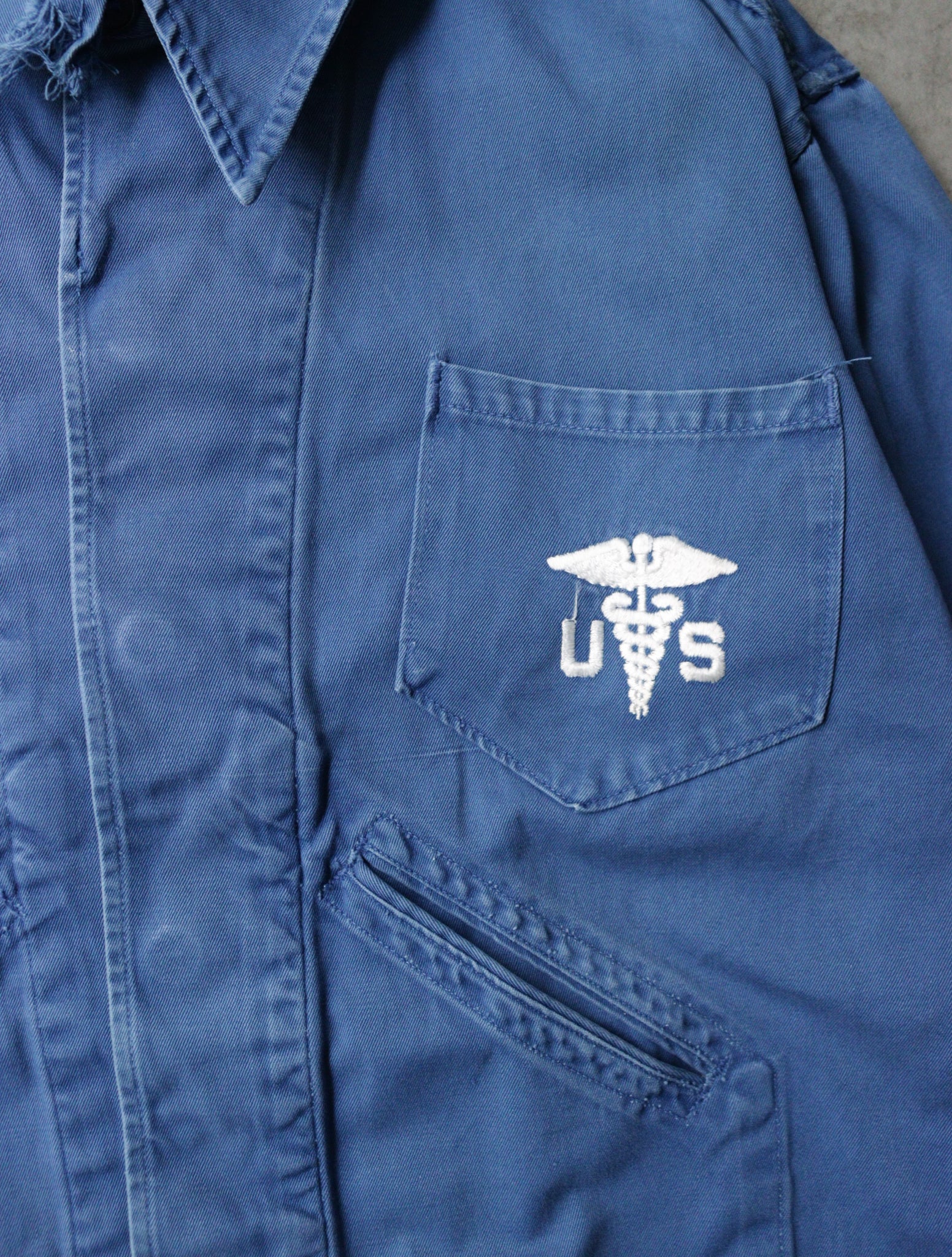 1950S USN FADED MILITARY MEDICAL WORK JACKET