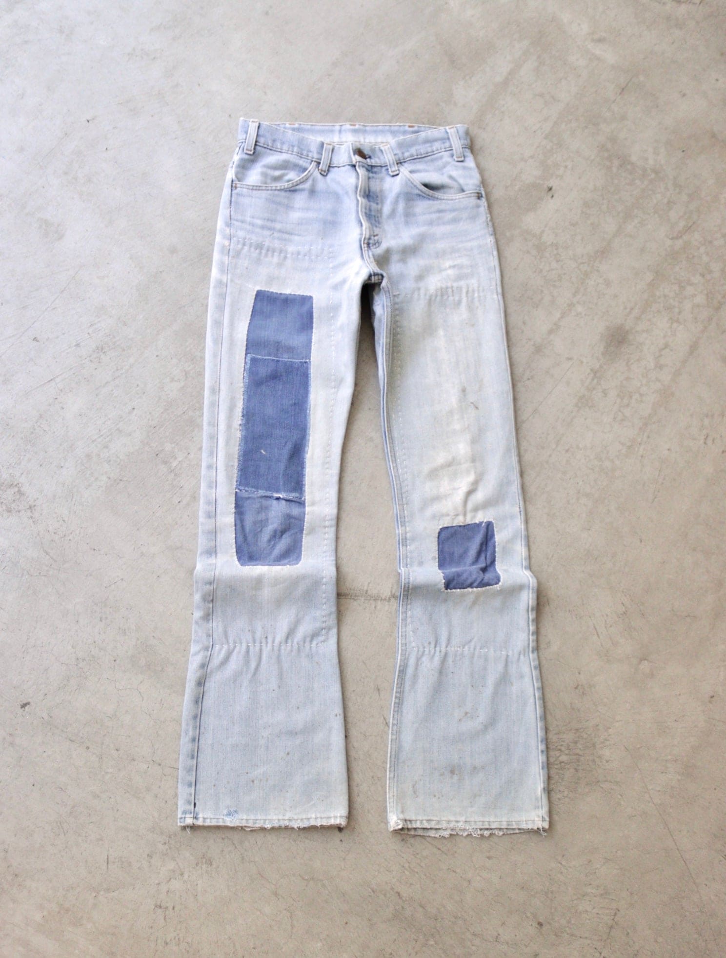 1970S LEVI'S 646 PATCHWORK REPAIRED DENIM PANTS