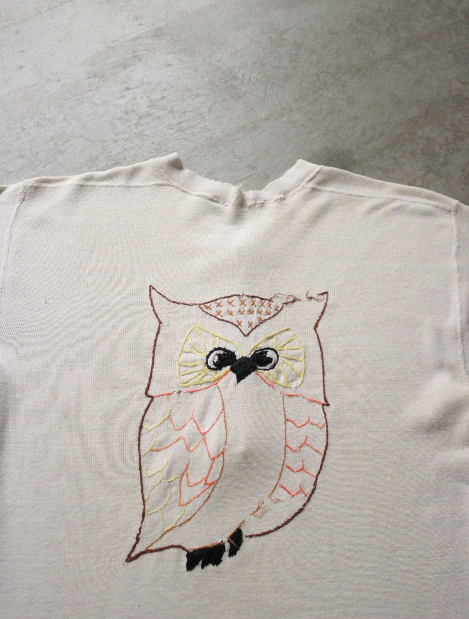 1950S EMBROIDERED OWL THERMAL SHIRT