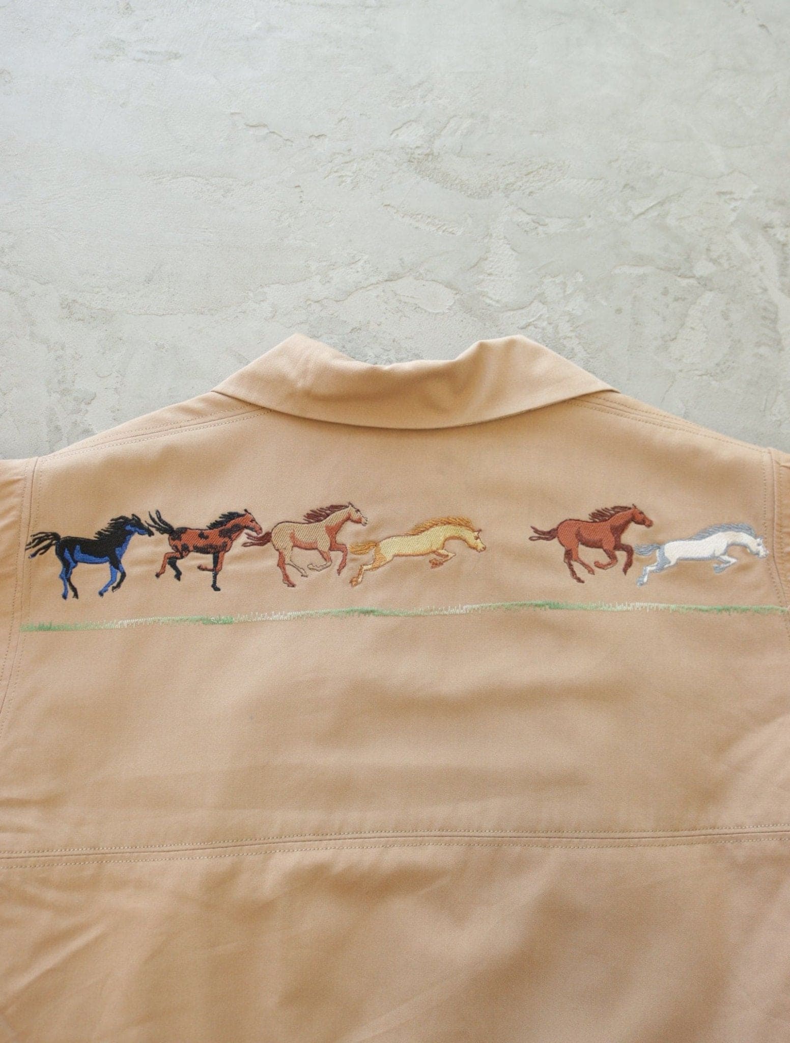 1960S HANDMADE HORSE EMBROIDERED JACKET - TWO FOLD