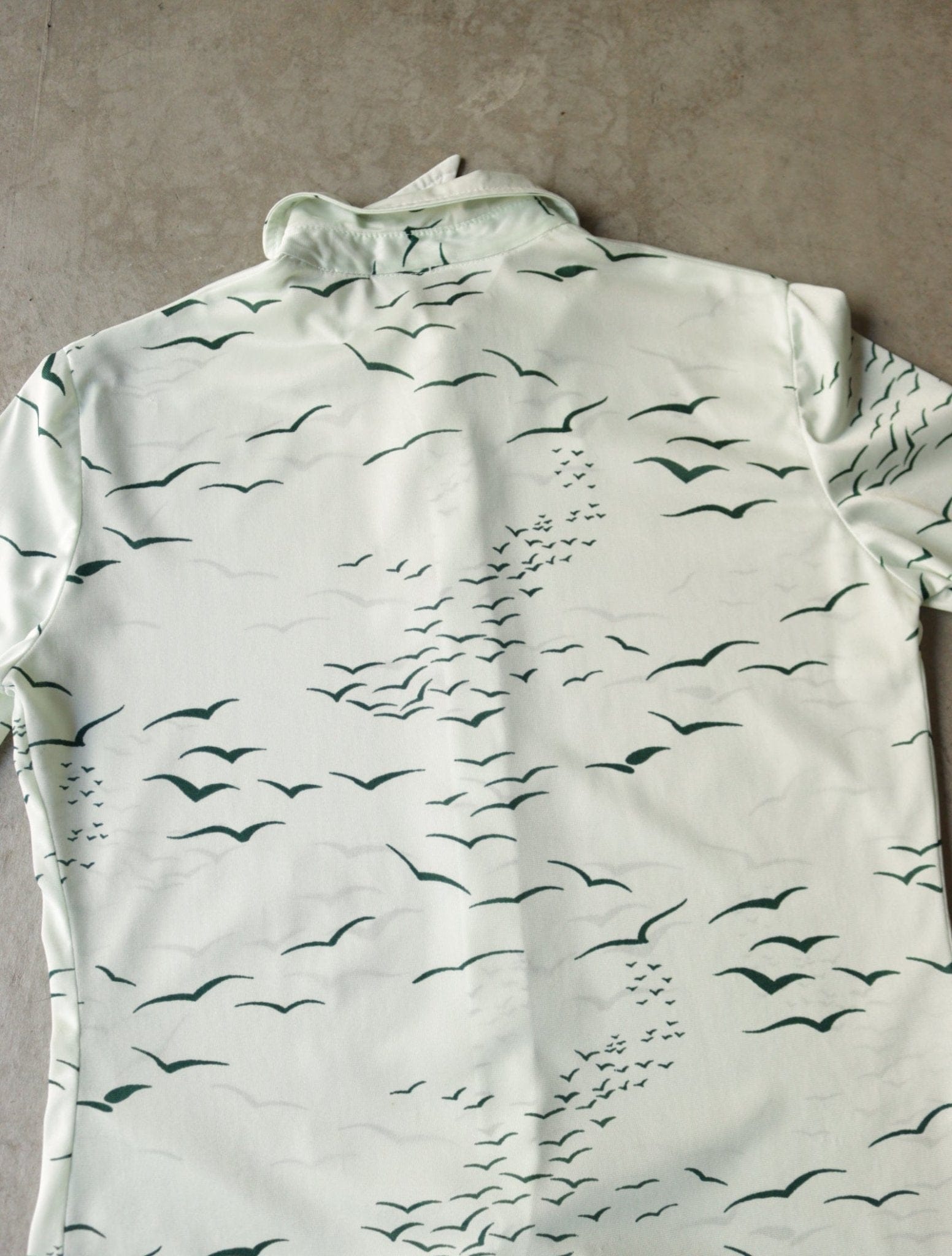 1970S SEAGULLS GREEN GRAPHIC SHIRT - TWO FOLD