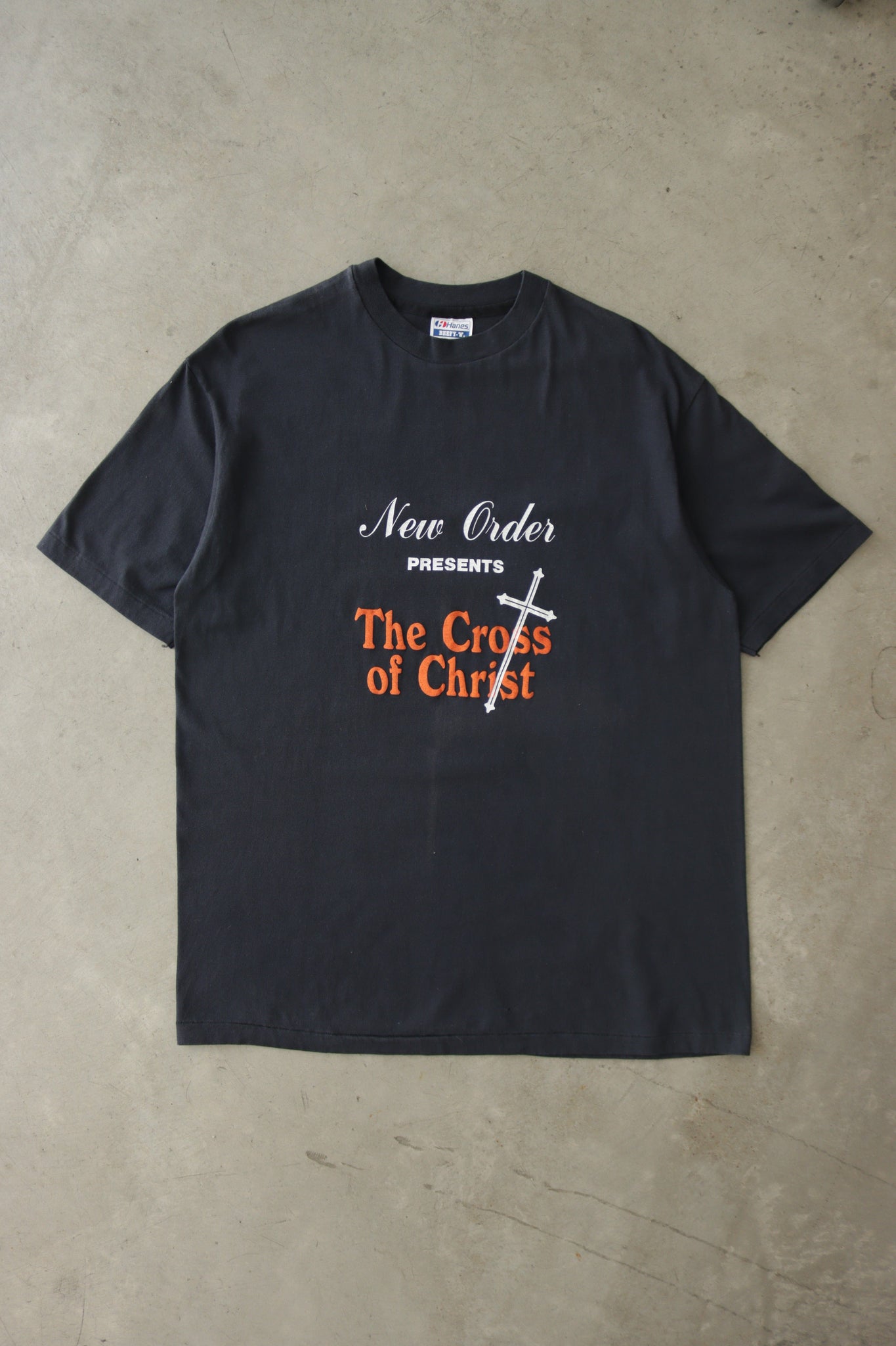 1980s New Order 'Cross Of Christ' Puff Print Tee