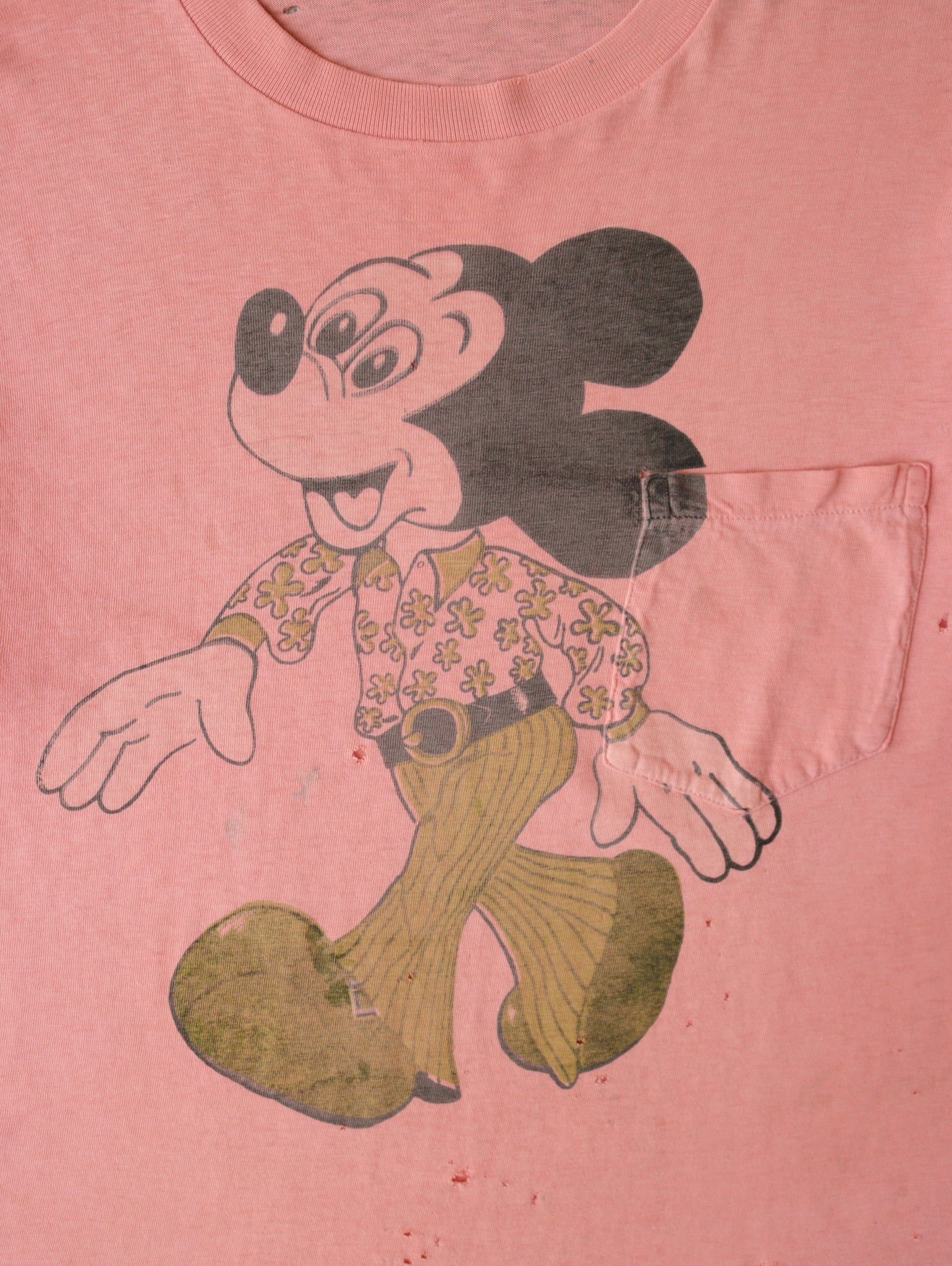 1970S FLARE MICKEY DISTRESSED OVER-POCKET TEE - M