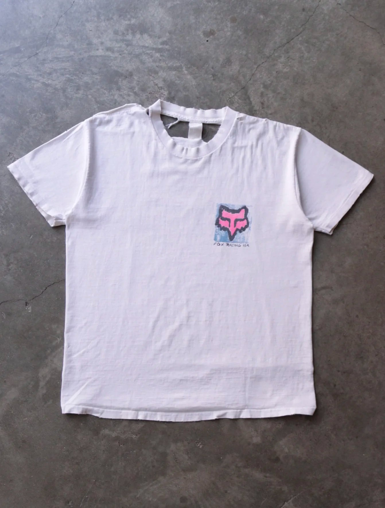 2000S DISTRESSED FOX RACING TEE