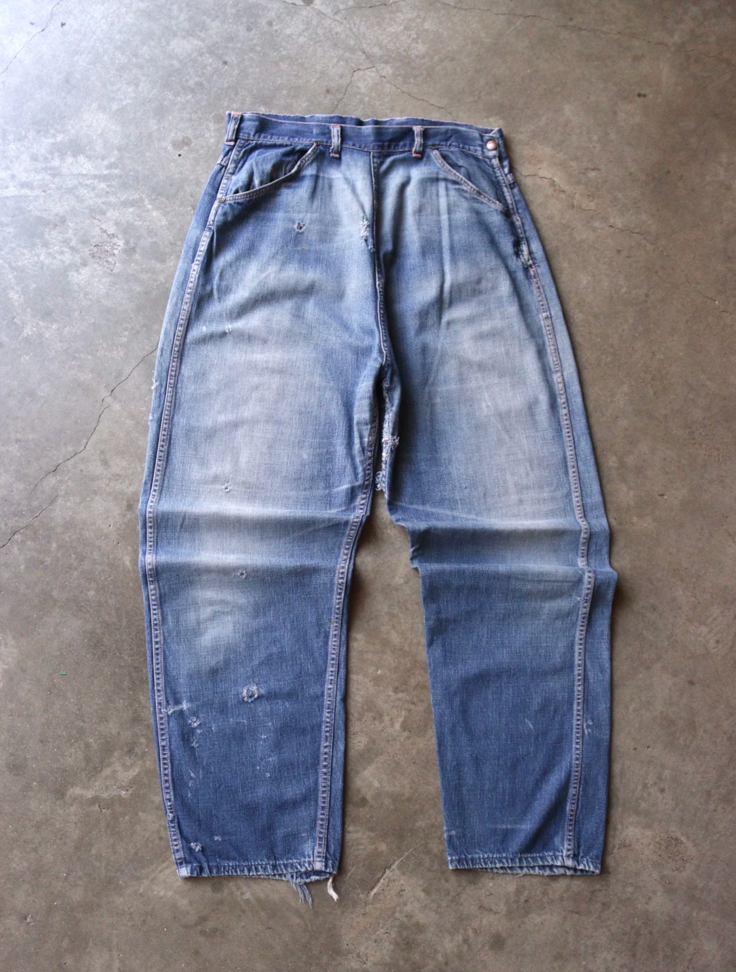 1970S DISTRESSED RANCH CRAFT BAGGY PANTS