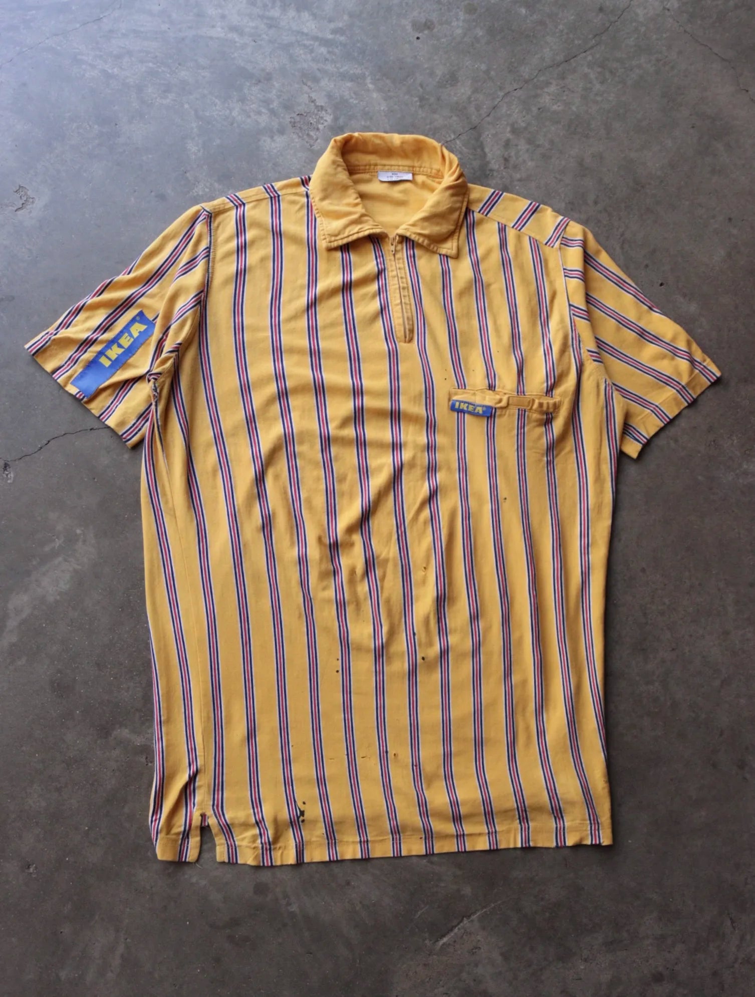 2000S DISTRESSED COLLARED IKEA SHIRT