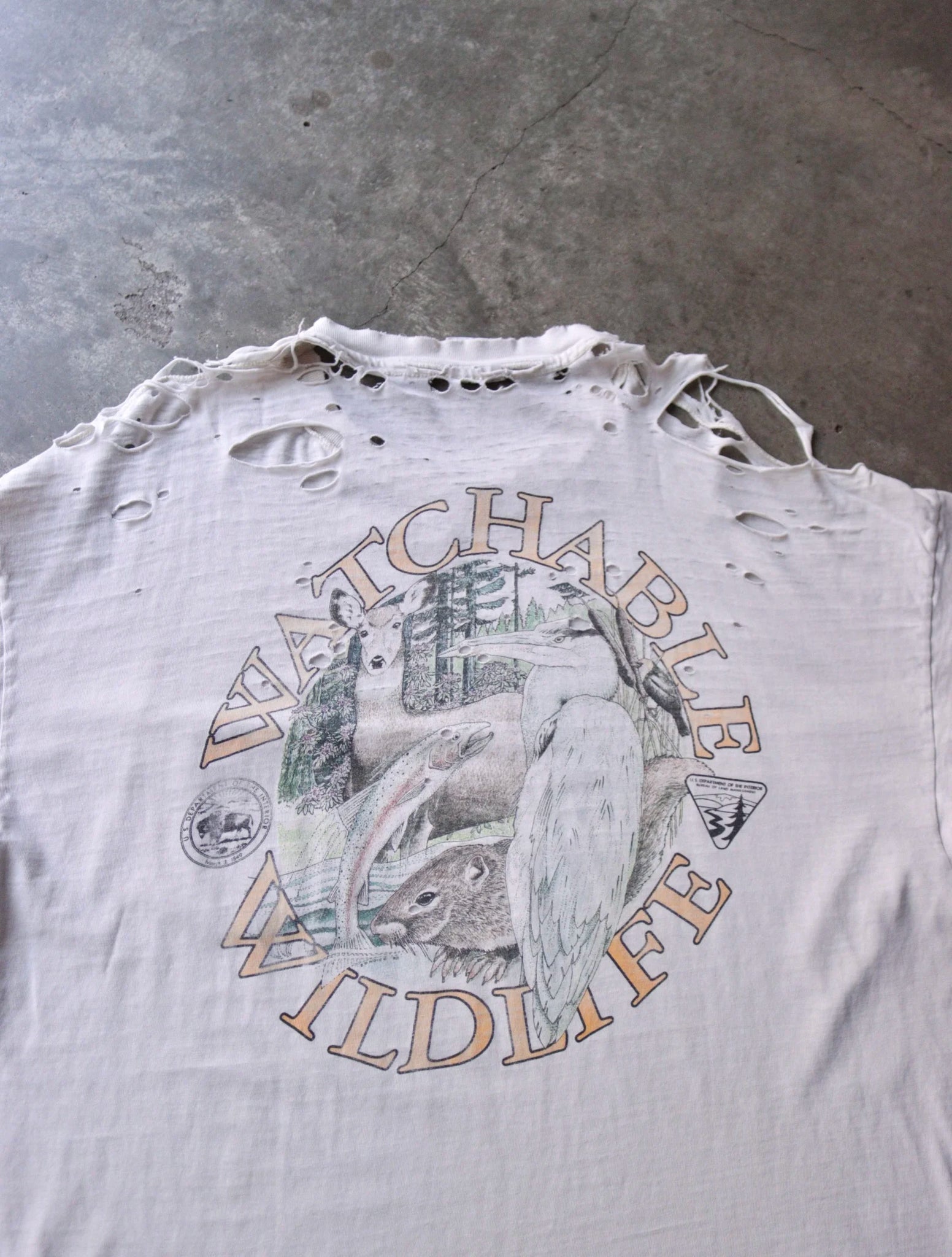 1990S THRASHED OREGON WILDLIFE WASHIGNTON TEE