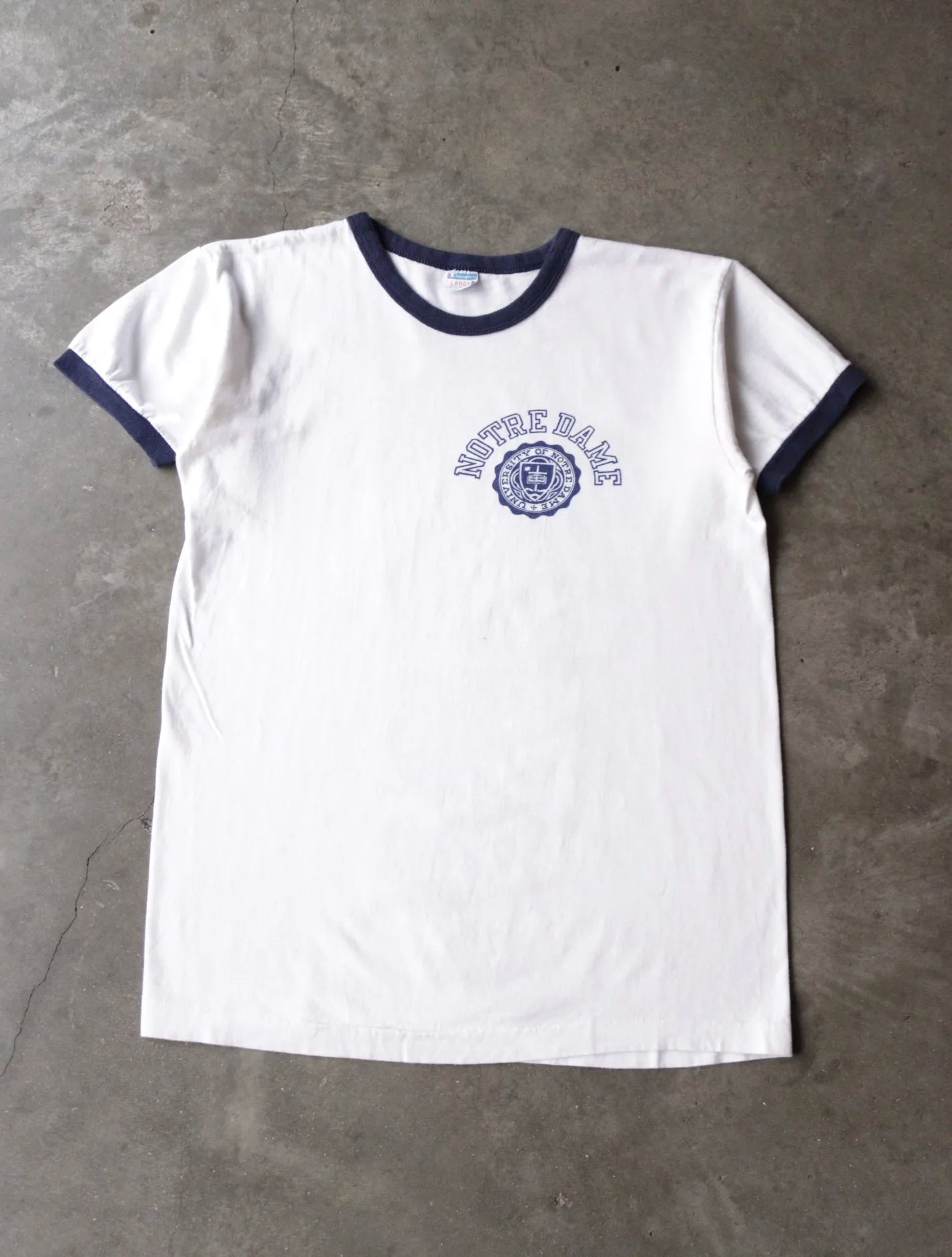 1980S NOTRE DAME BLUE BAR TEE