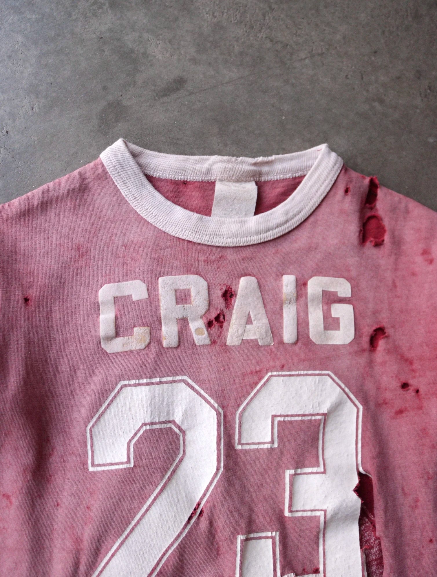 1960S THRASHED FADED SPORTS JERSEY TEE
