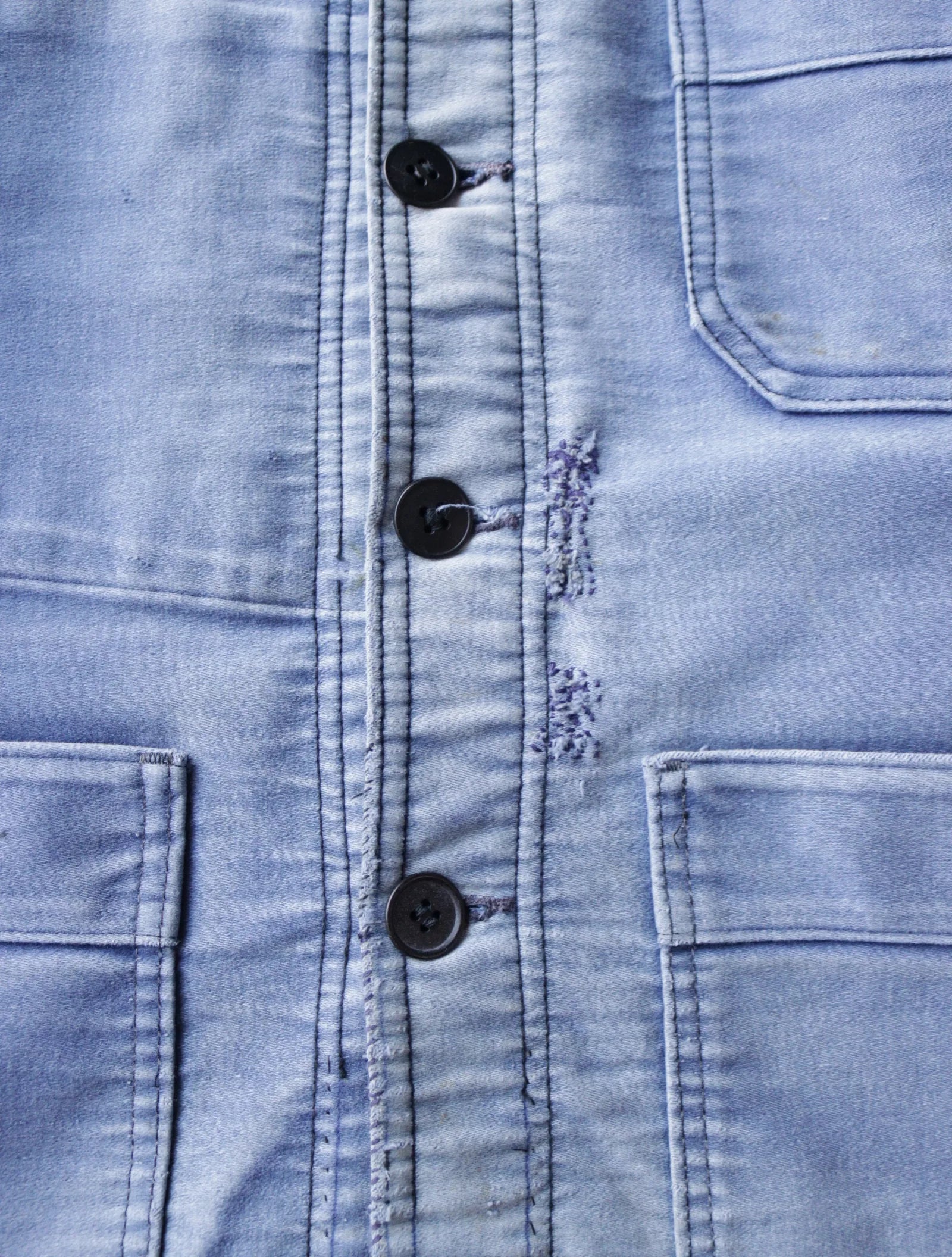ジャケット・アウター 40s Blue moleskin tailored jacket 40's】French Vintage Blue Moleskin Work Jacket 