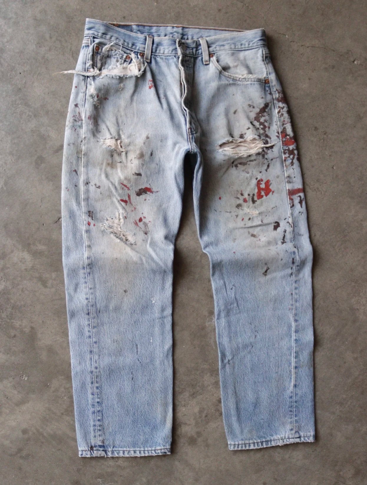 1990S LEVI'S PAINTED 501 DENIM PANTS