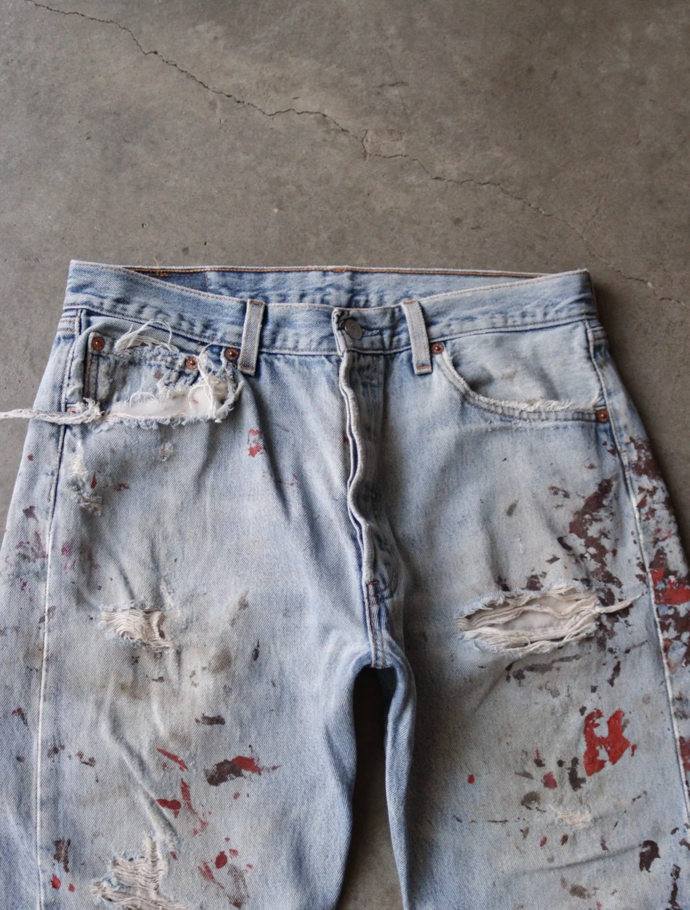 1990S LEVI'S PAINTED 501 DENIM PANTS