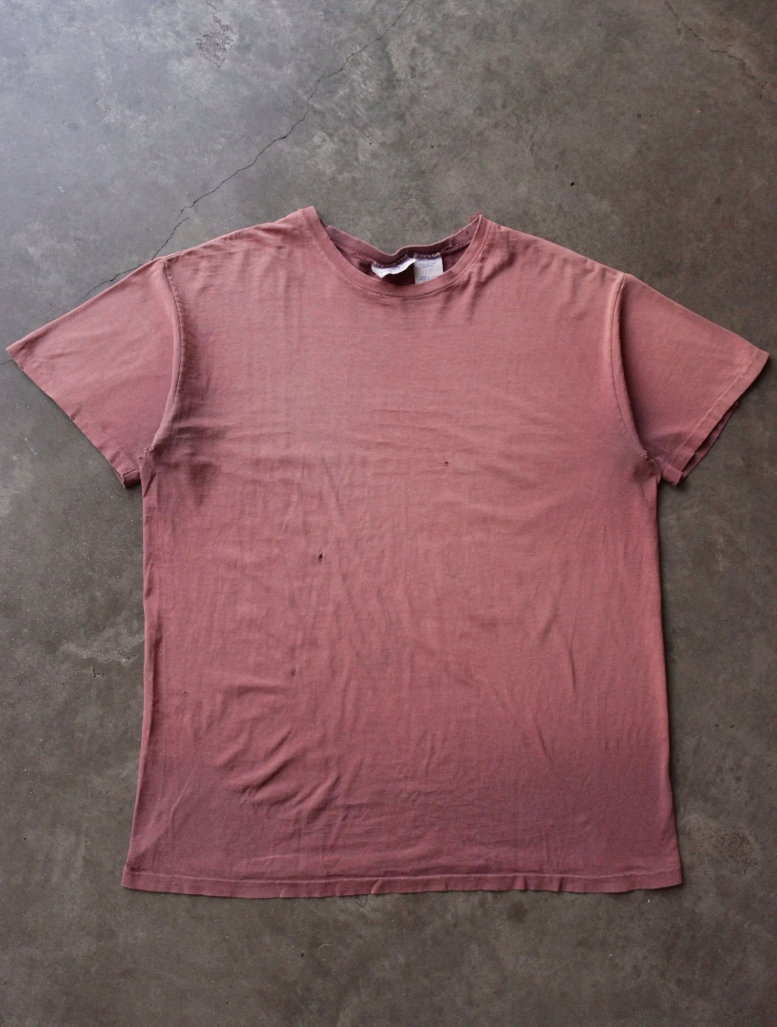 1990S SUN FADED BROWN BLANK TEE