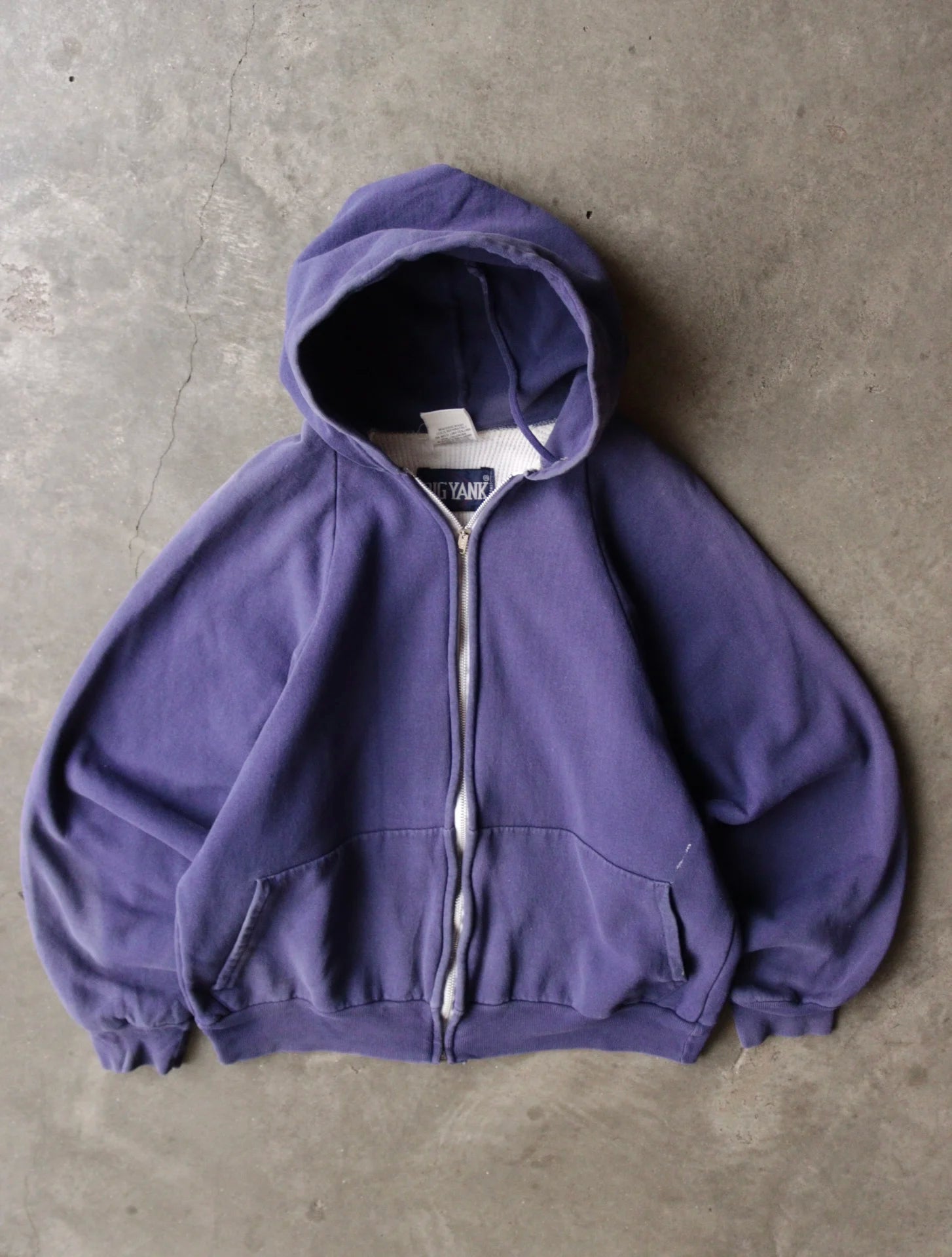 1990S FADED WAFFLE LINED HOODED SWEATSHIRT