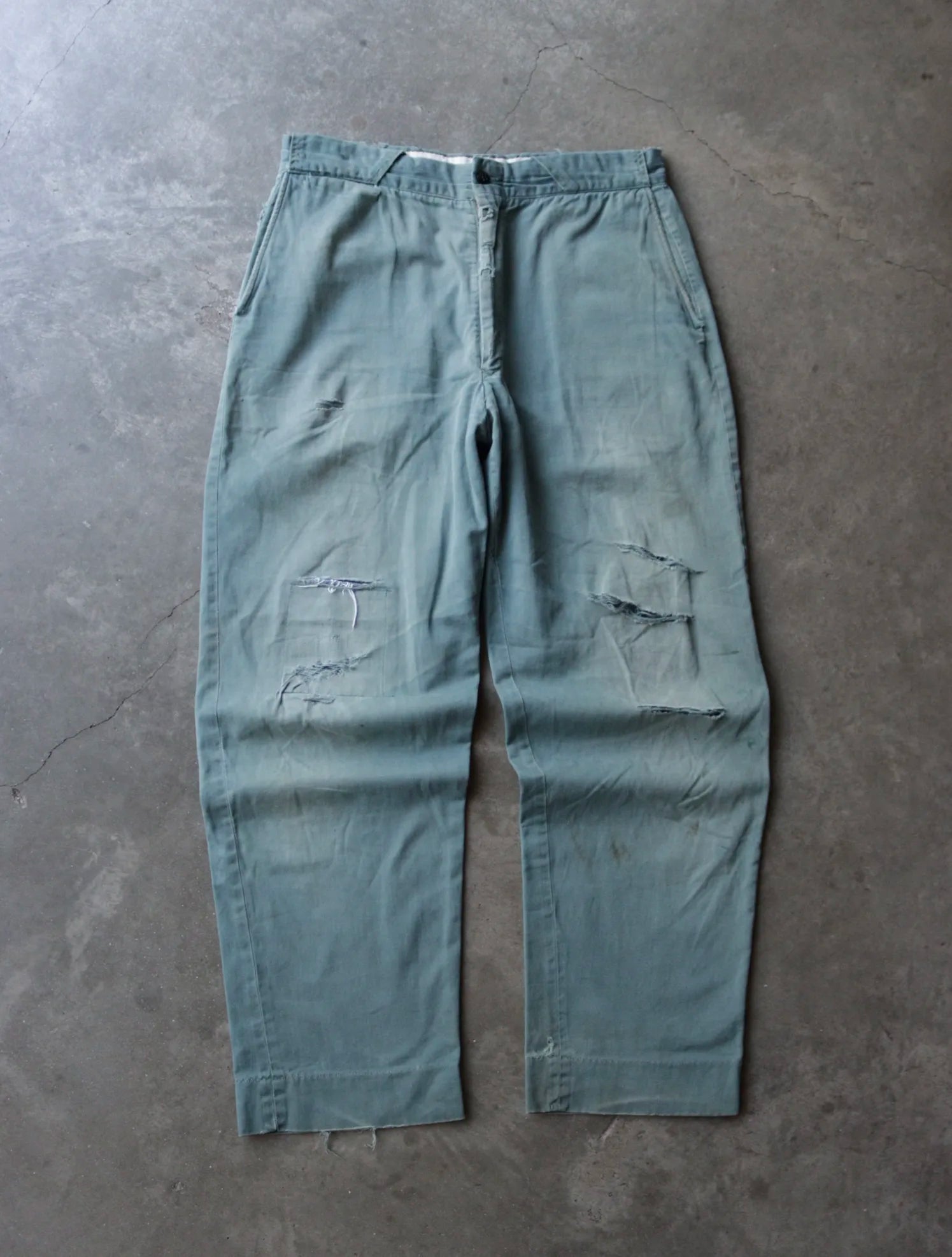 1980S THRASHED FADED ARMY PANTS