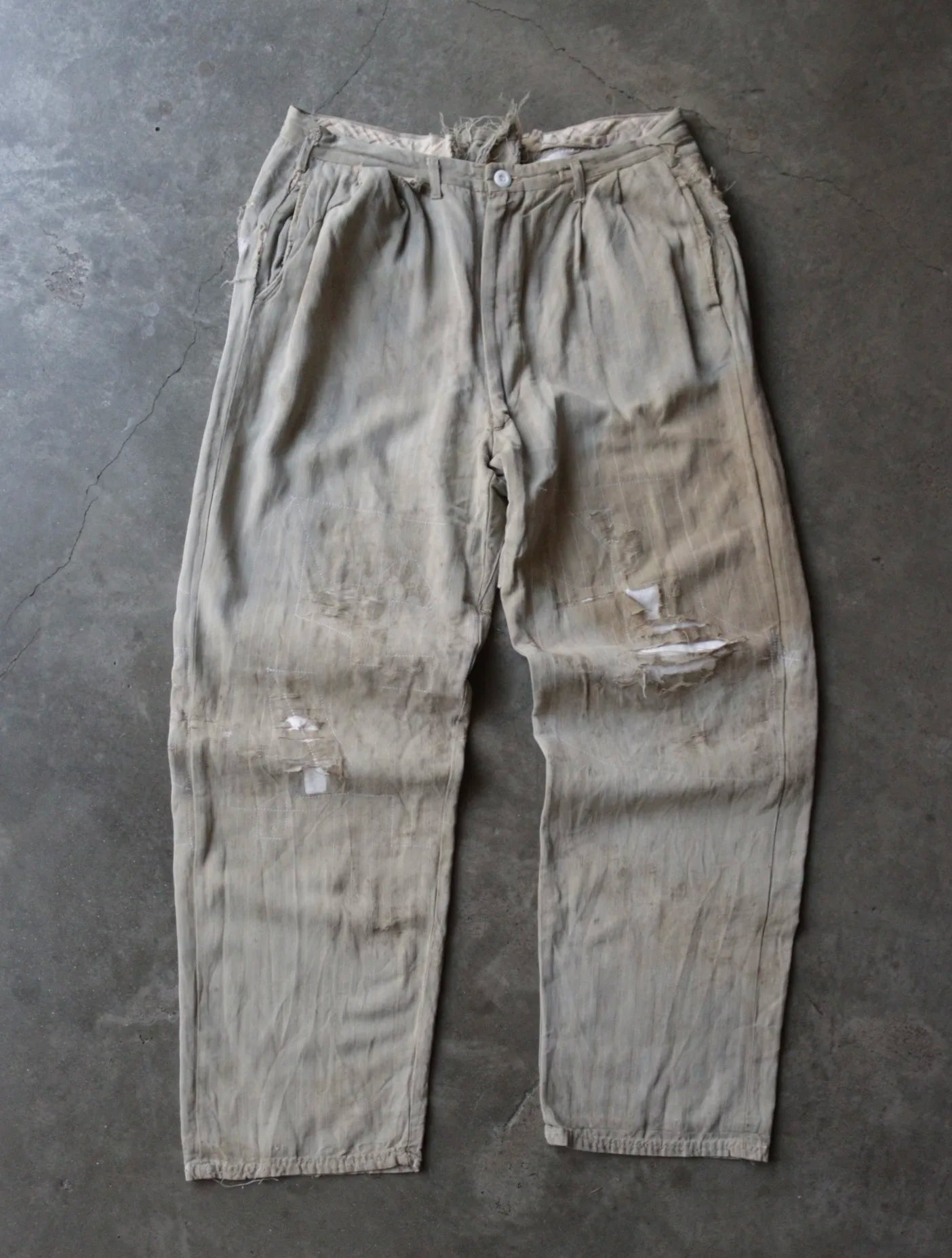 1950S MILITARY REPAIRED FADED PANTS