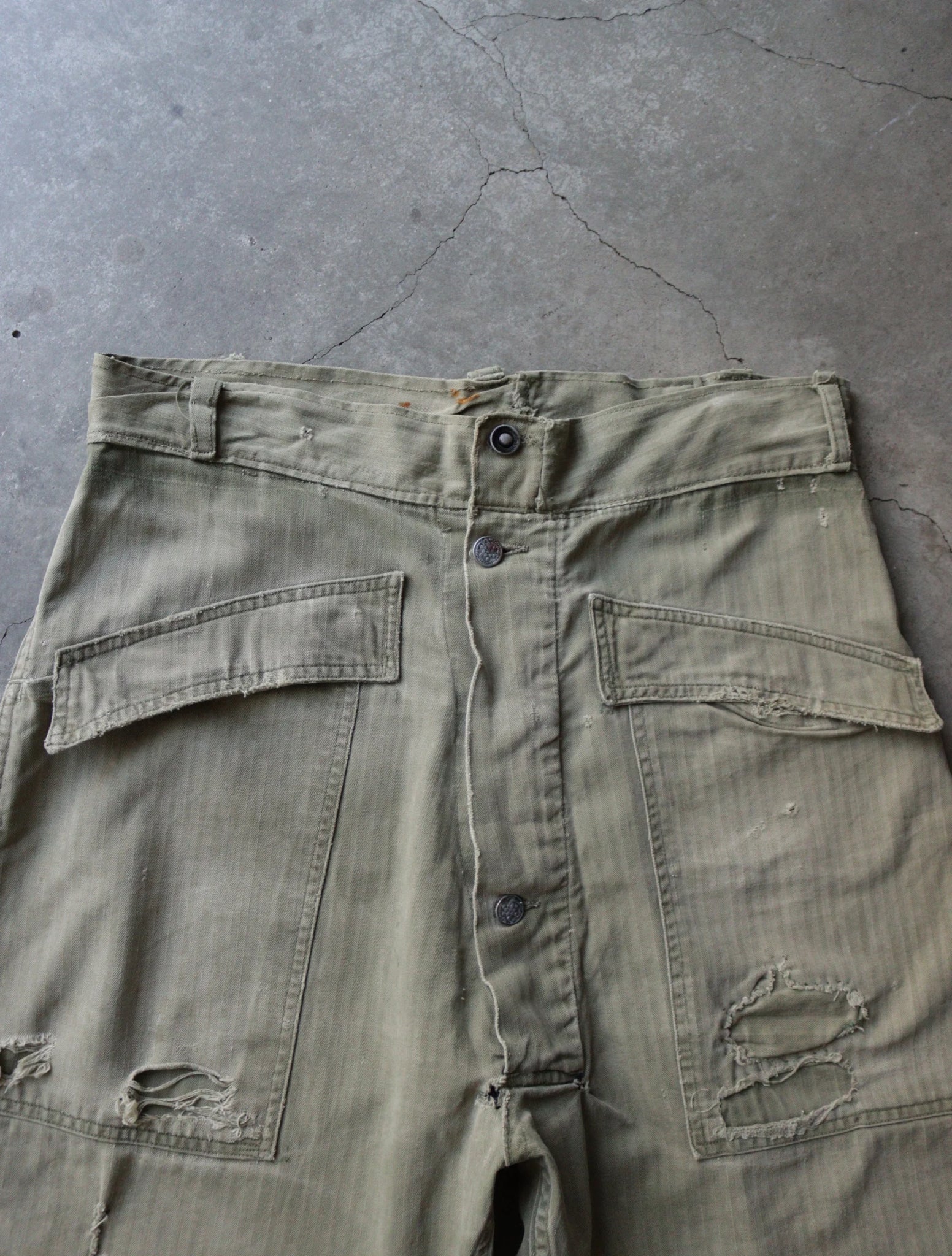 1950S MILITARY PATCHWORK REPAIRED PANTS
