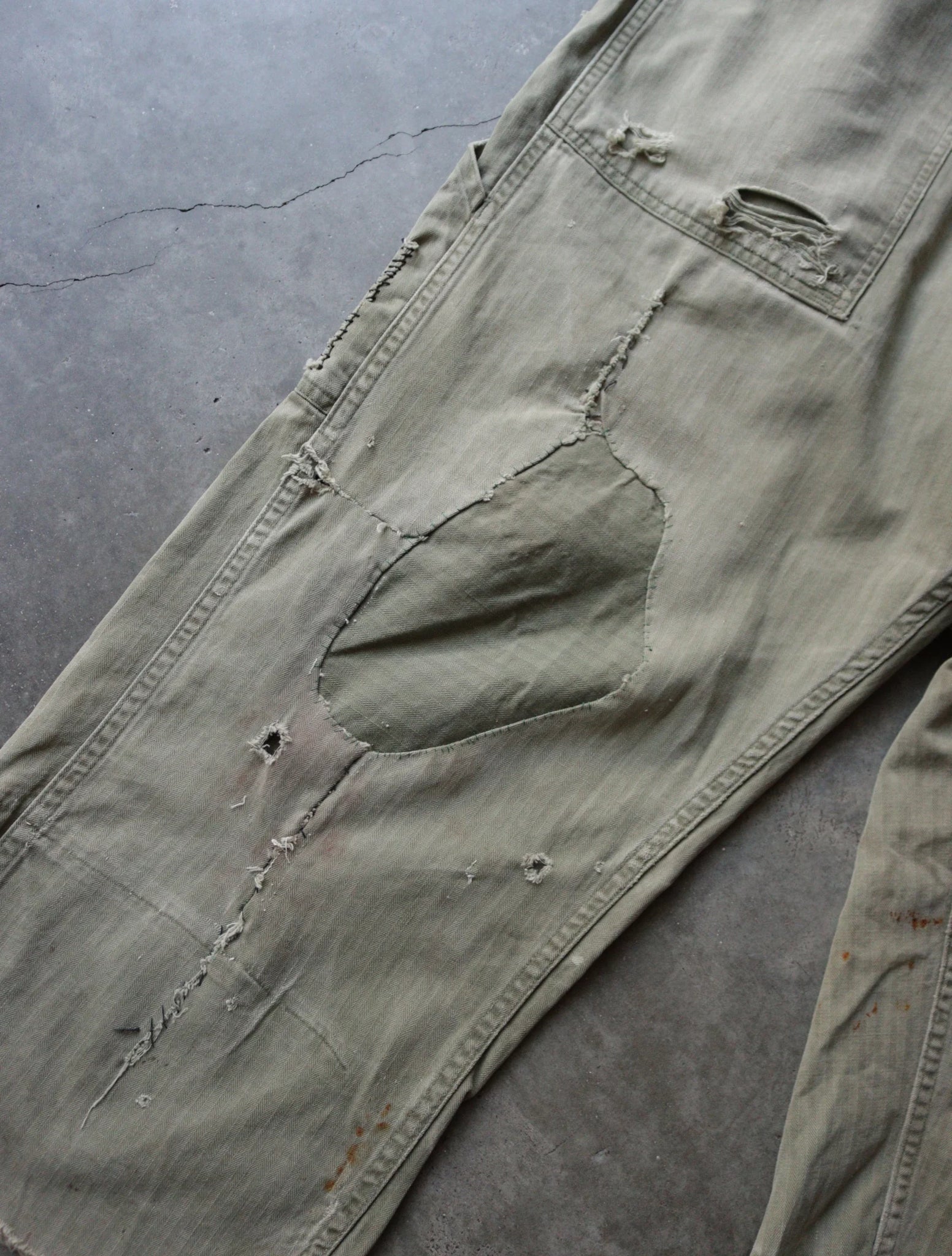 1950S MILITARY PATCHWORK REPAIRED PANTS
