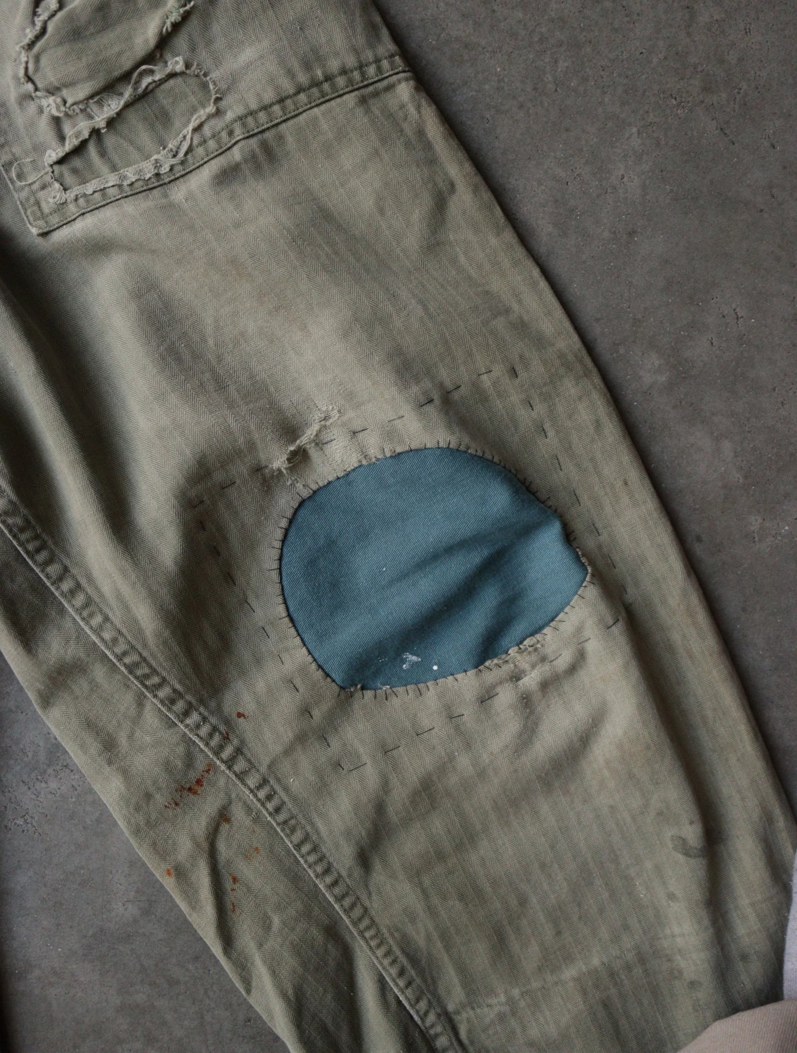 1950S MILITARY PATCHWORK REPAIRED PANTS
