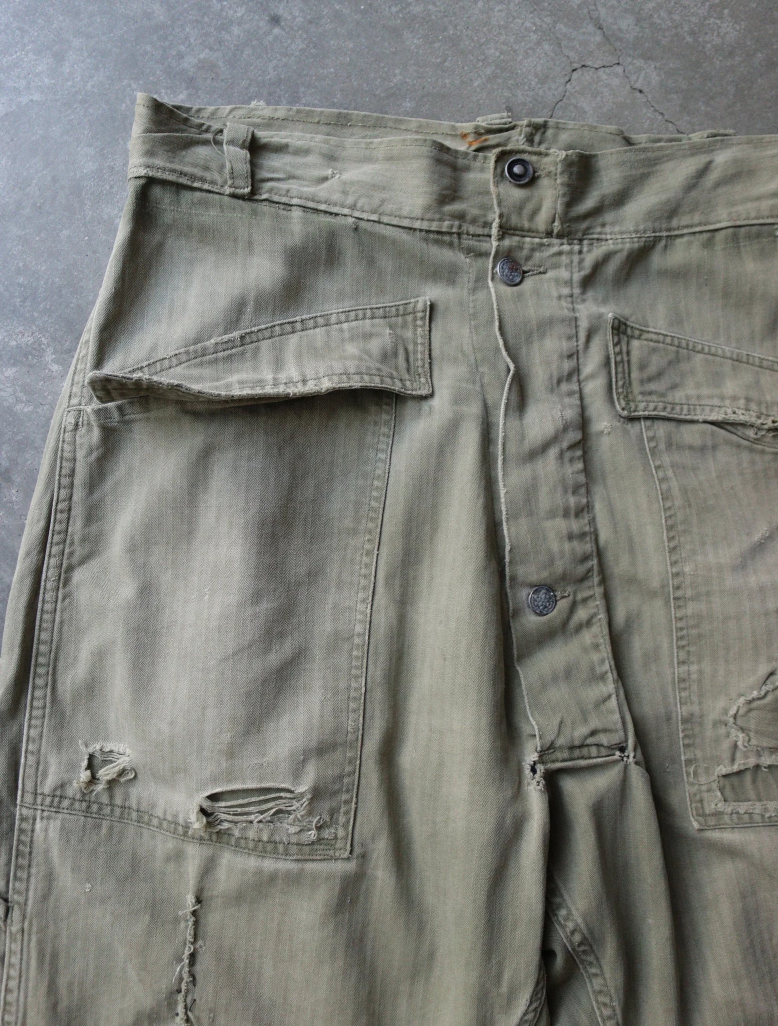 1950S MILITARY PATCHWORK REPAIRED PANTS