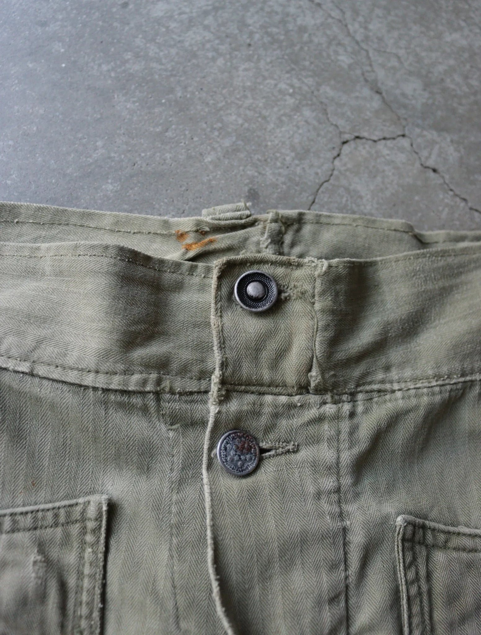 1950S MILITARY PATCHWORK REPAIRED PANTS