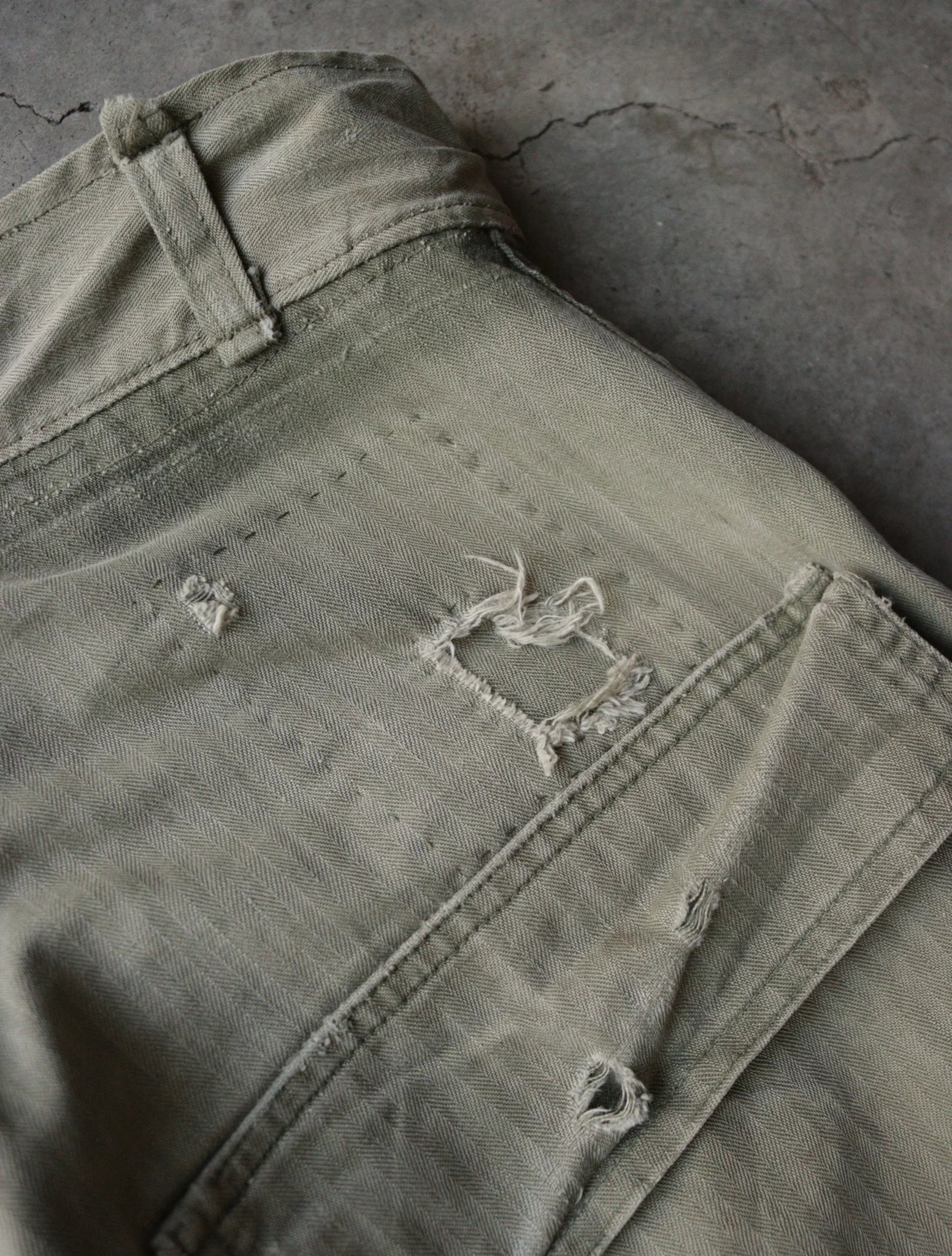 1950S MILITARY PATCHWORK REPAIRED PANTS