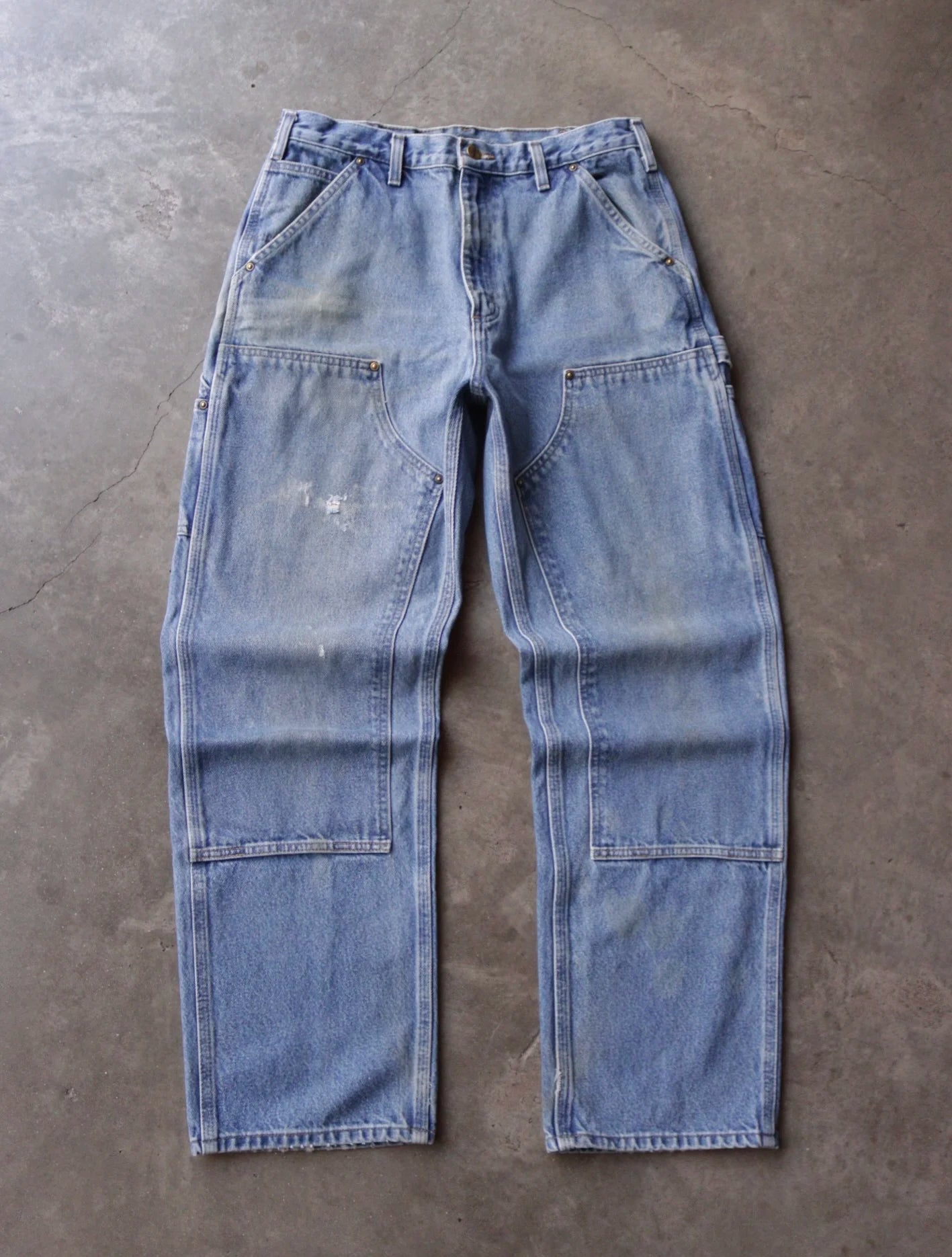 2000S DISTRESSED CARHARTT DENIM WORK PANTS