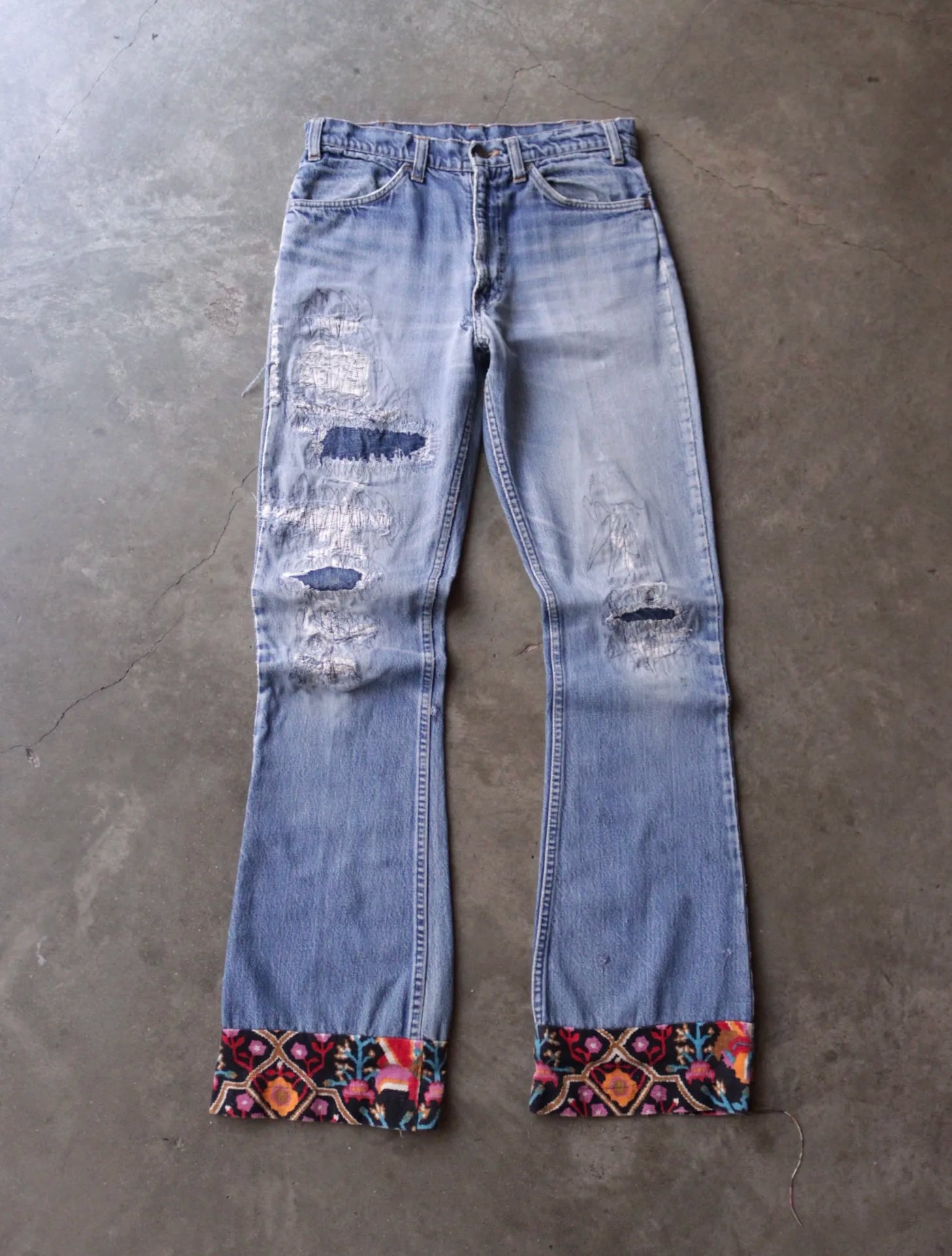 1970S LEVI'S PACTHWORK 646 DENIM PANTS