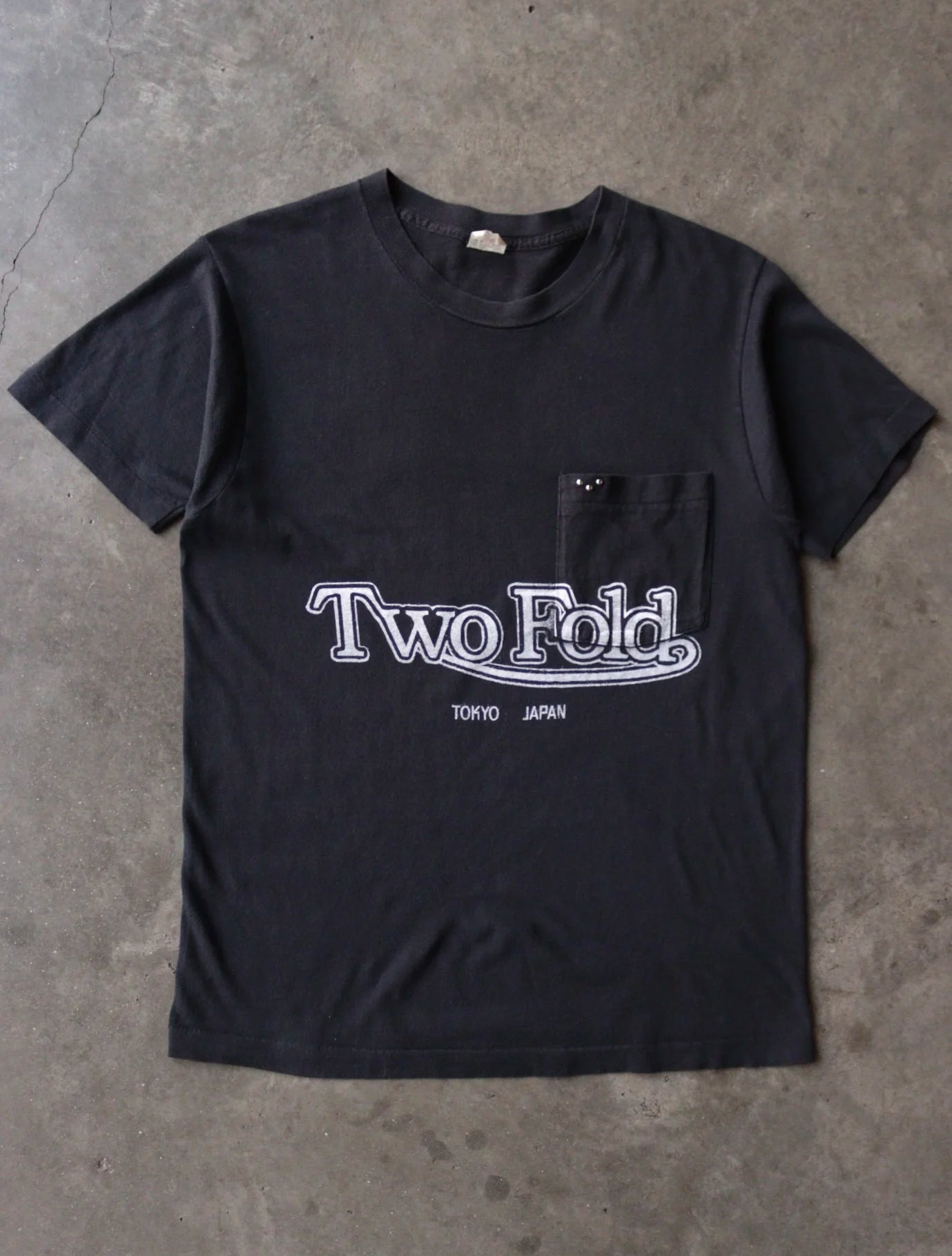 1990S TWOFOLD BIKER LOGO STUDDED POCKET TEE