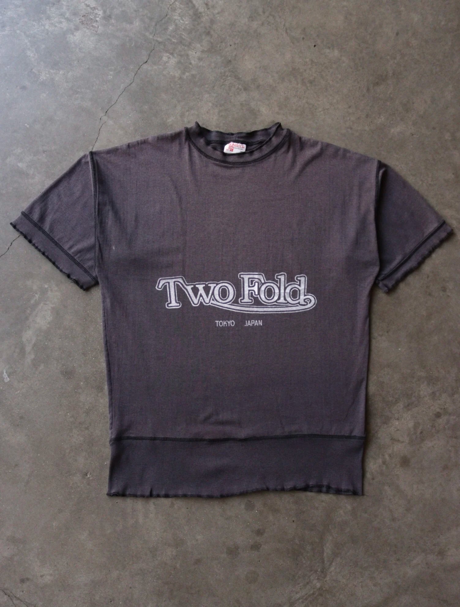 1990S TWOFOLD BIKER LOGO RIBBED TEE
