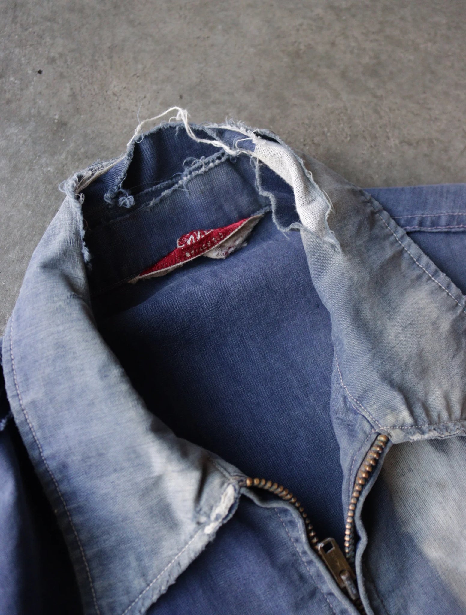 1960S FADED BLUE CHOPPED SLEEVE JACKET