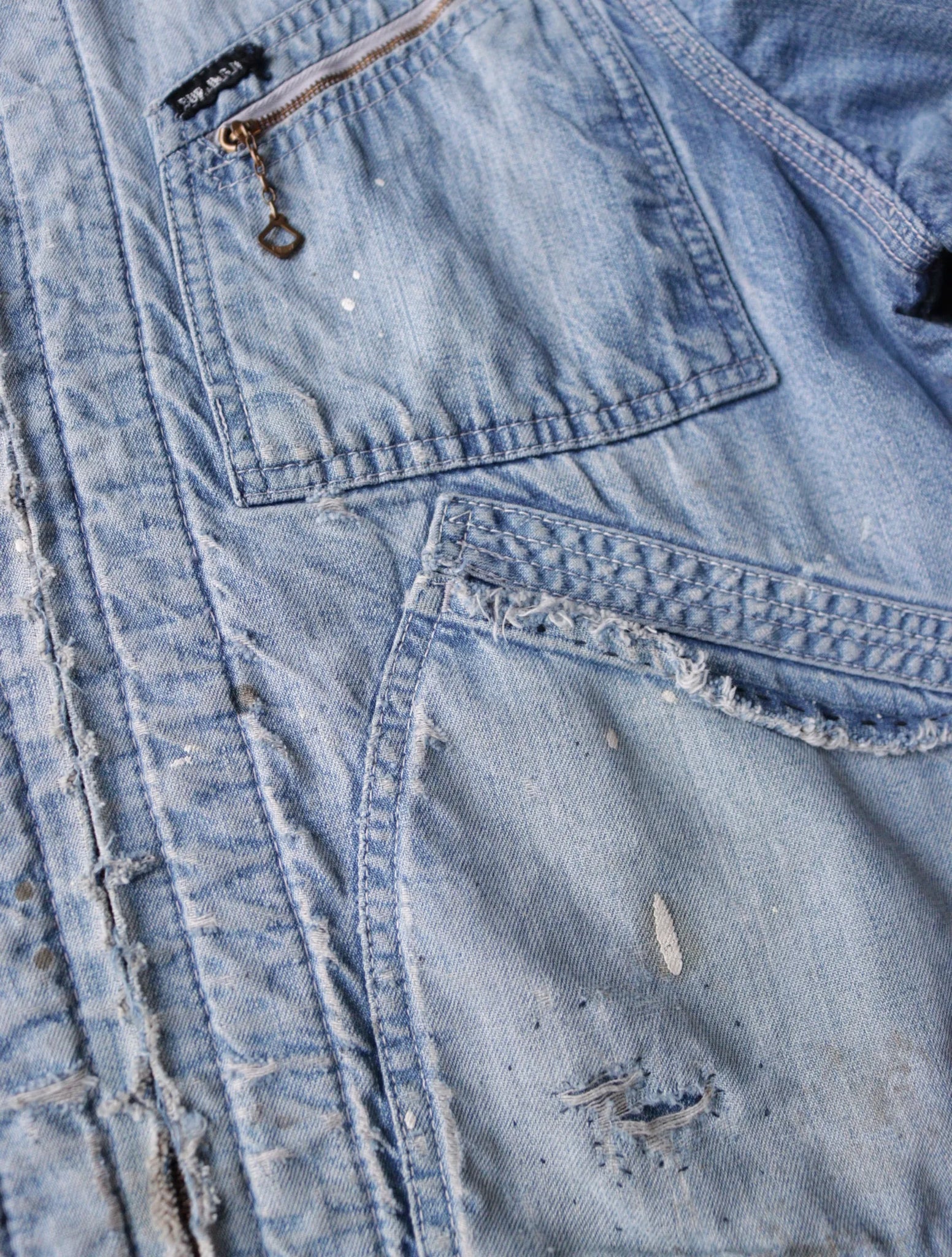 1950S THRASHED FARM REPAIRED BLANKET LINED WORK JACKET