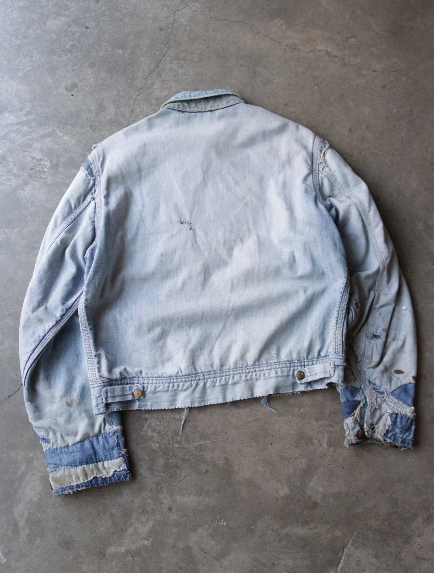 1950S THRASHED FARM REPAIRED BLANKET LINED WORK JACKET