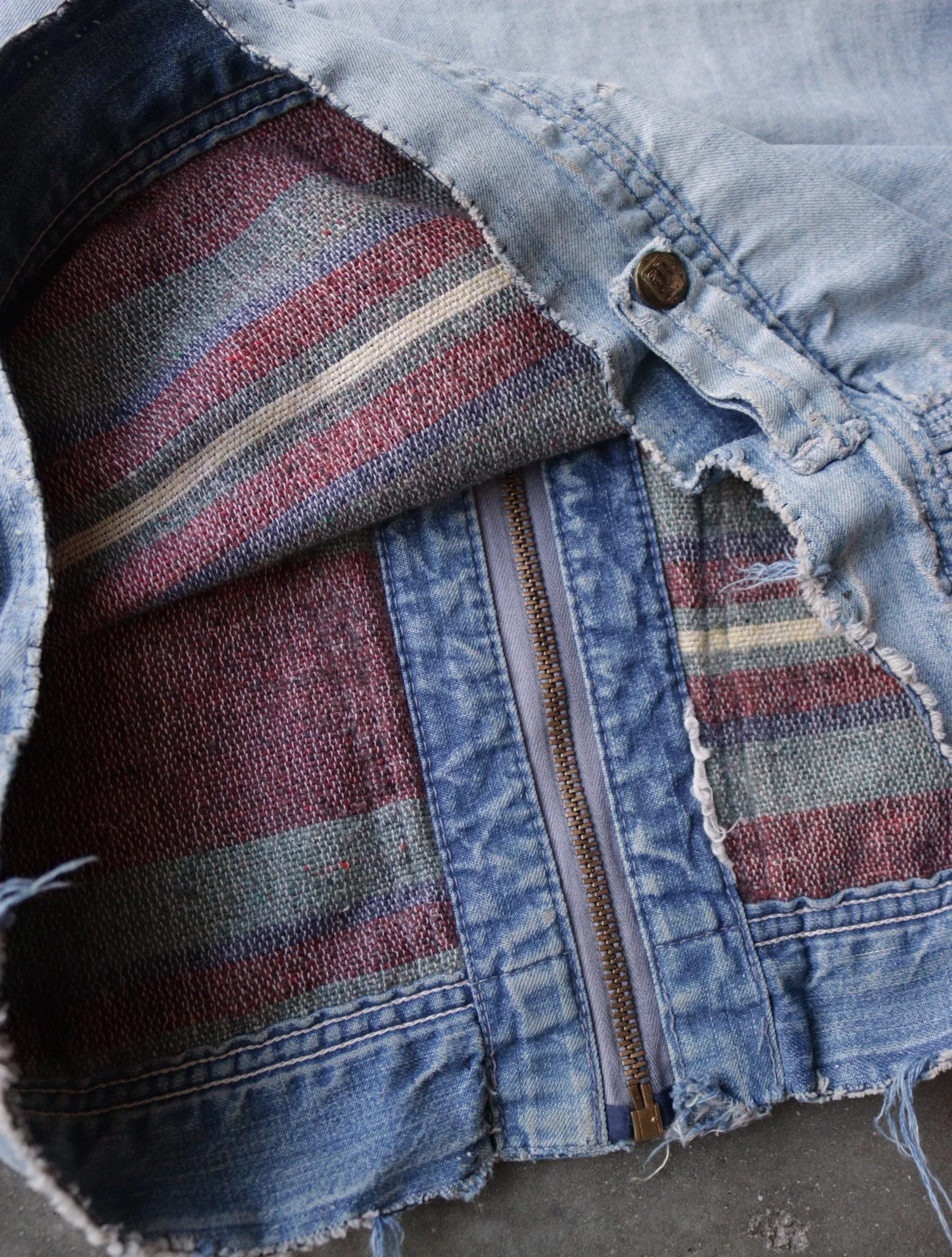 1950S THRASHED FARM REPAIRED BLANKET LINED WORK JACKET