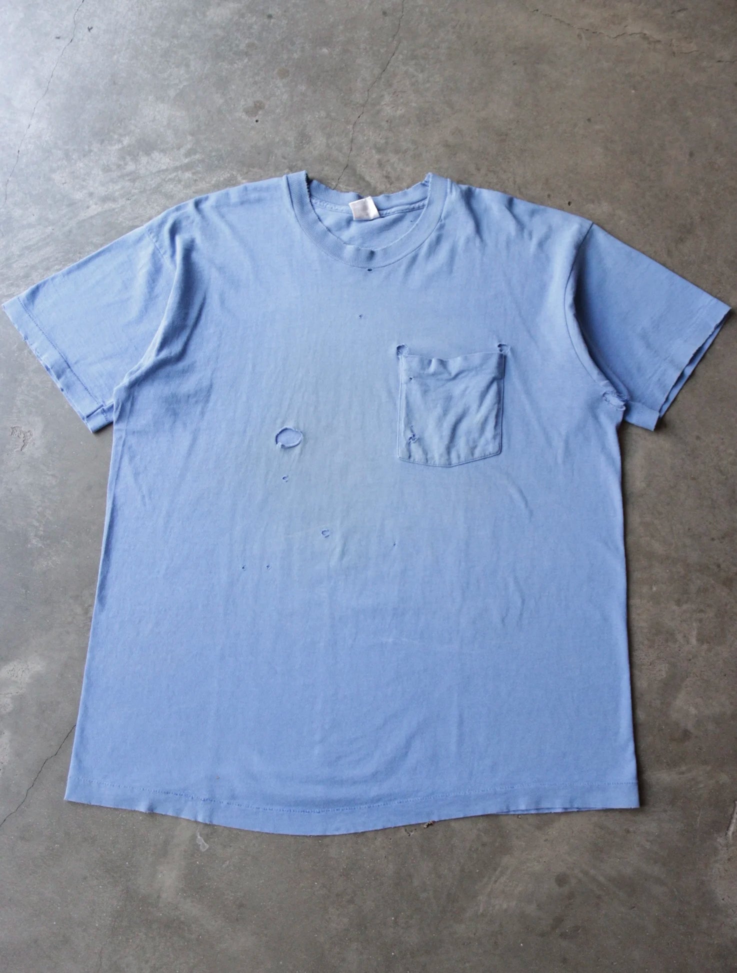 1990S DISTRESSED POWDER BLUE TEE