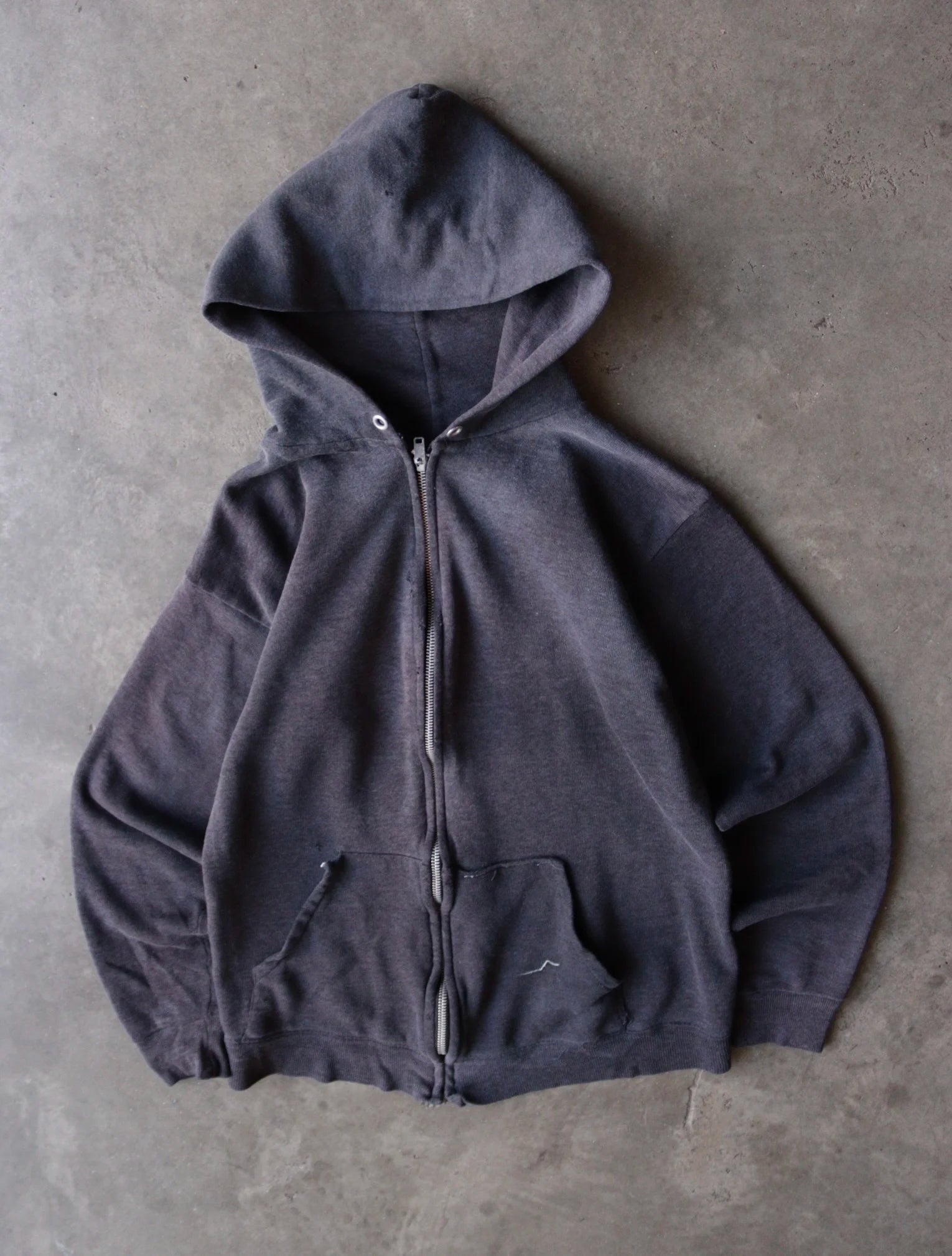 1990S FADED ZIP UP HOODED SWEATSHIRT