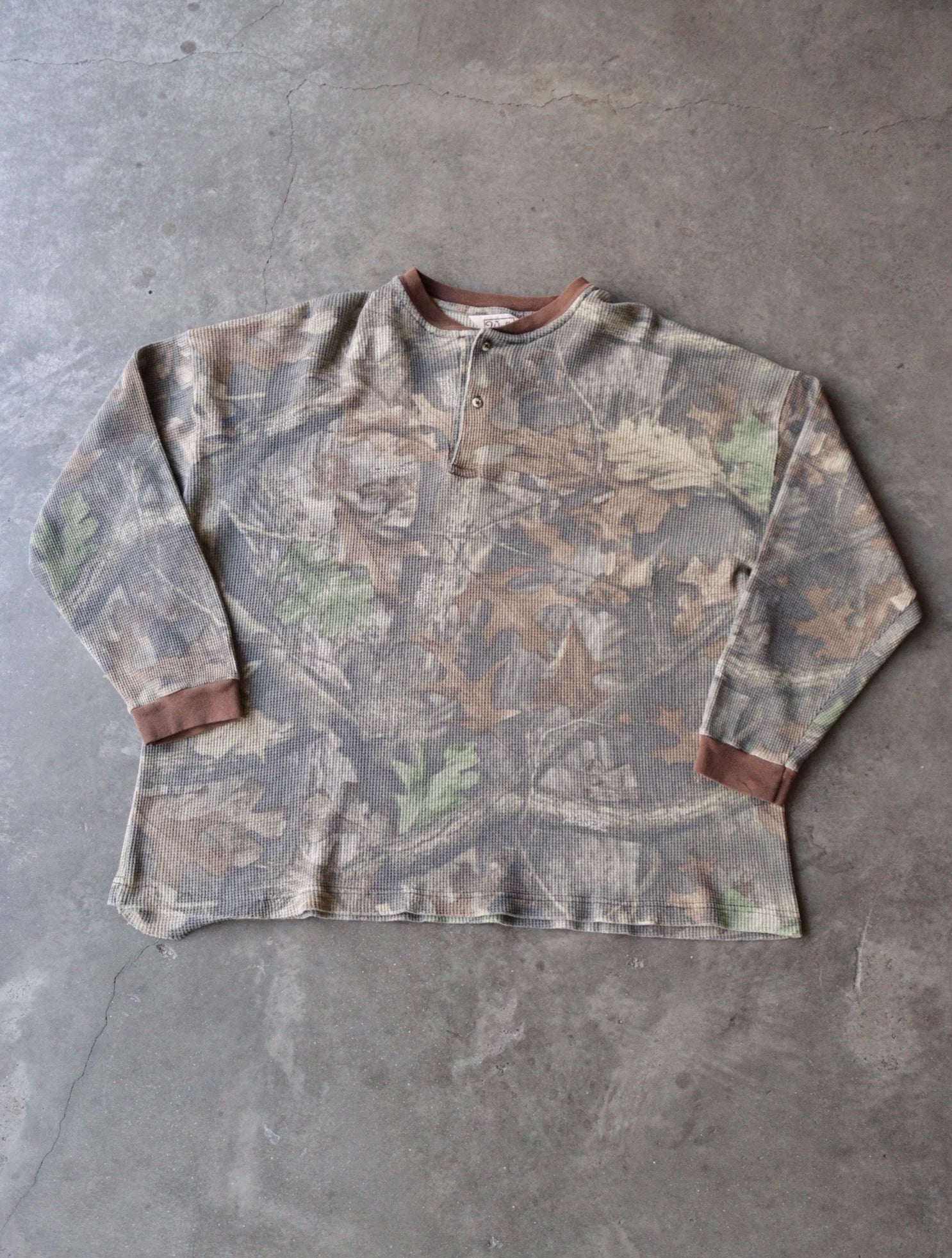 1990S CAMO THERMAL HENLEY