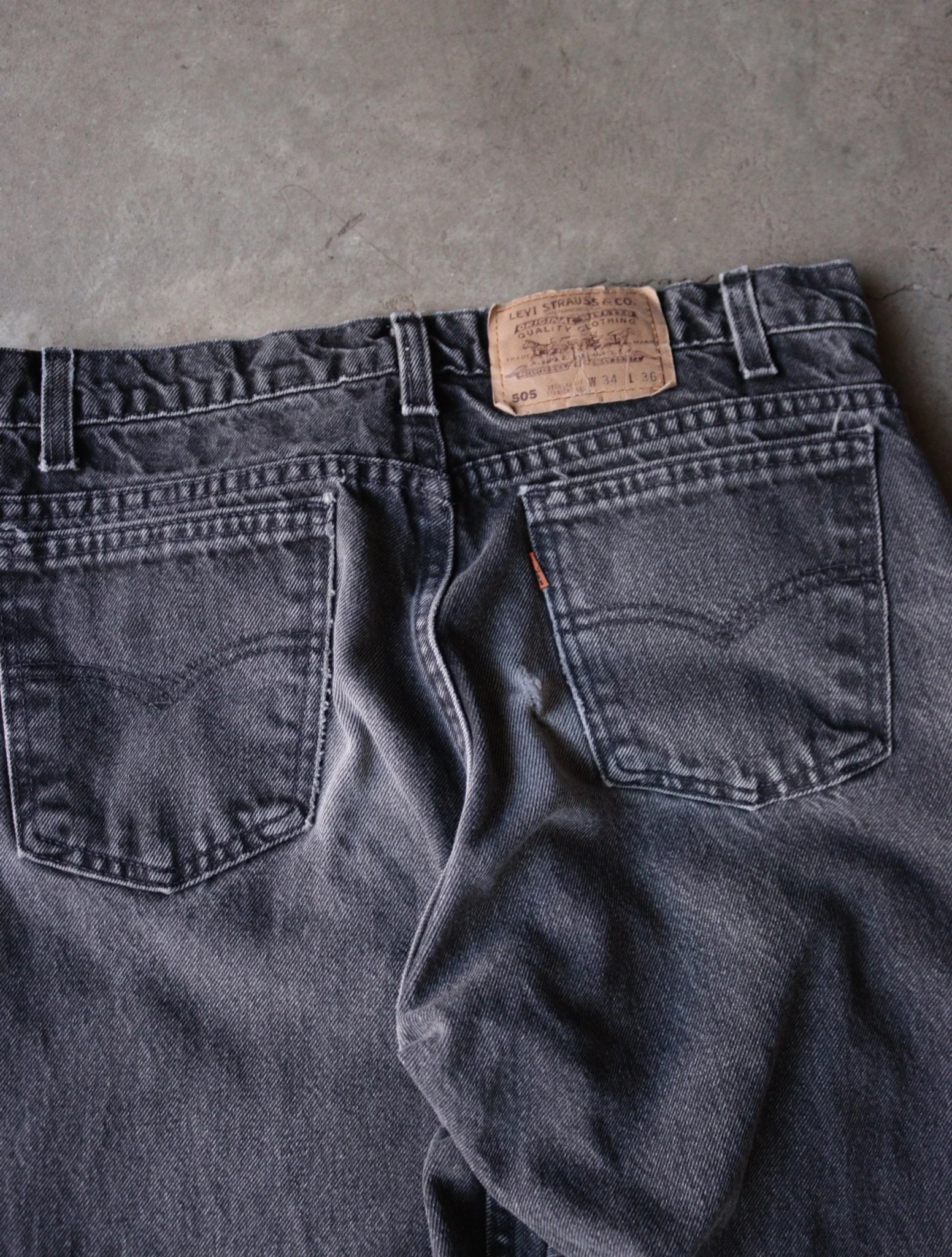 1980S FADED BLACK LEVIS 505 DENIM PANTS