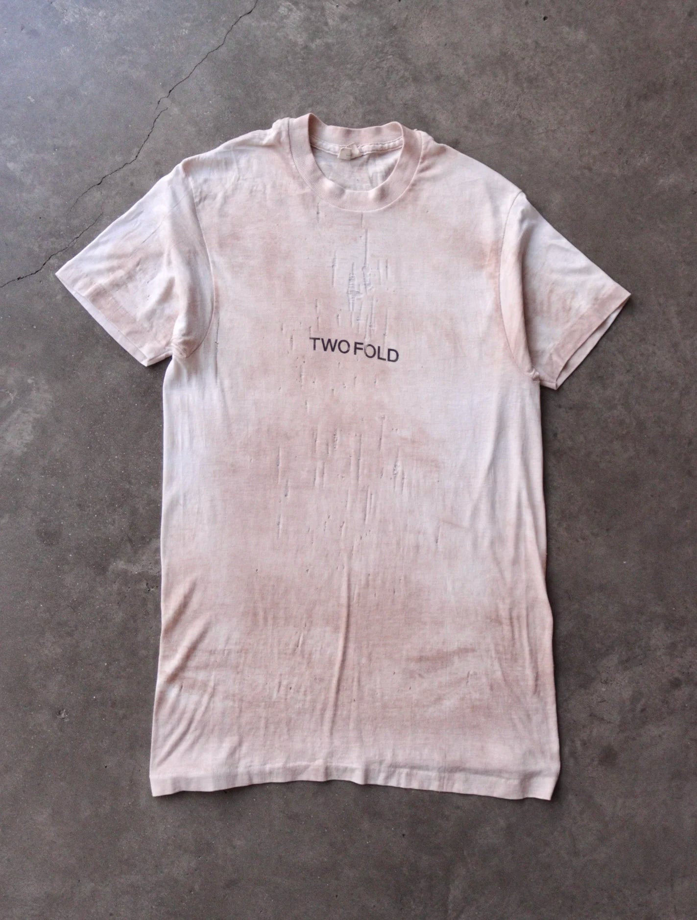 1980S THRASHED TWOFOLD STAINED TEE