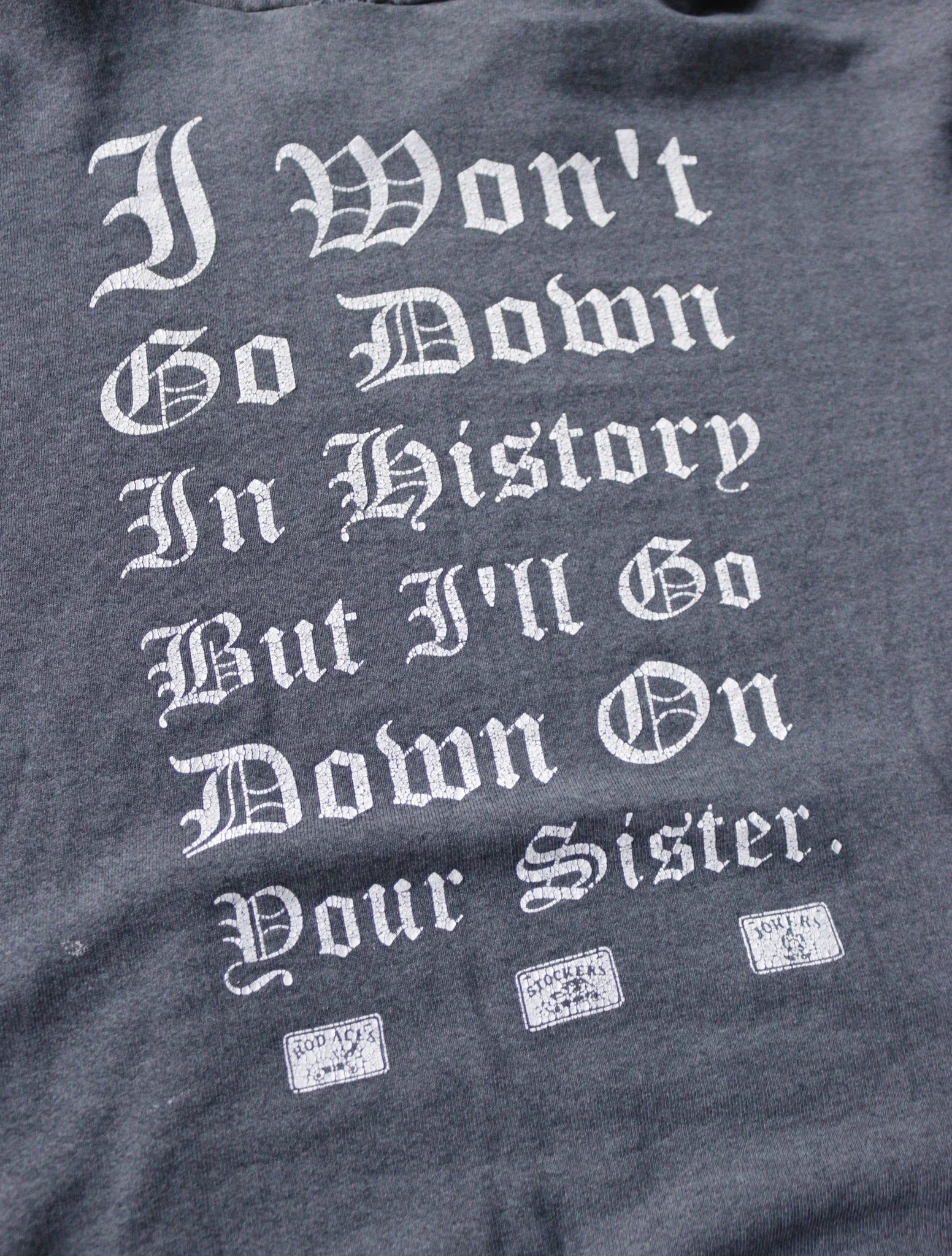 1990S FADED DISTRESSED BEARDED LADY HOODED SWETSHIRT