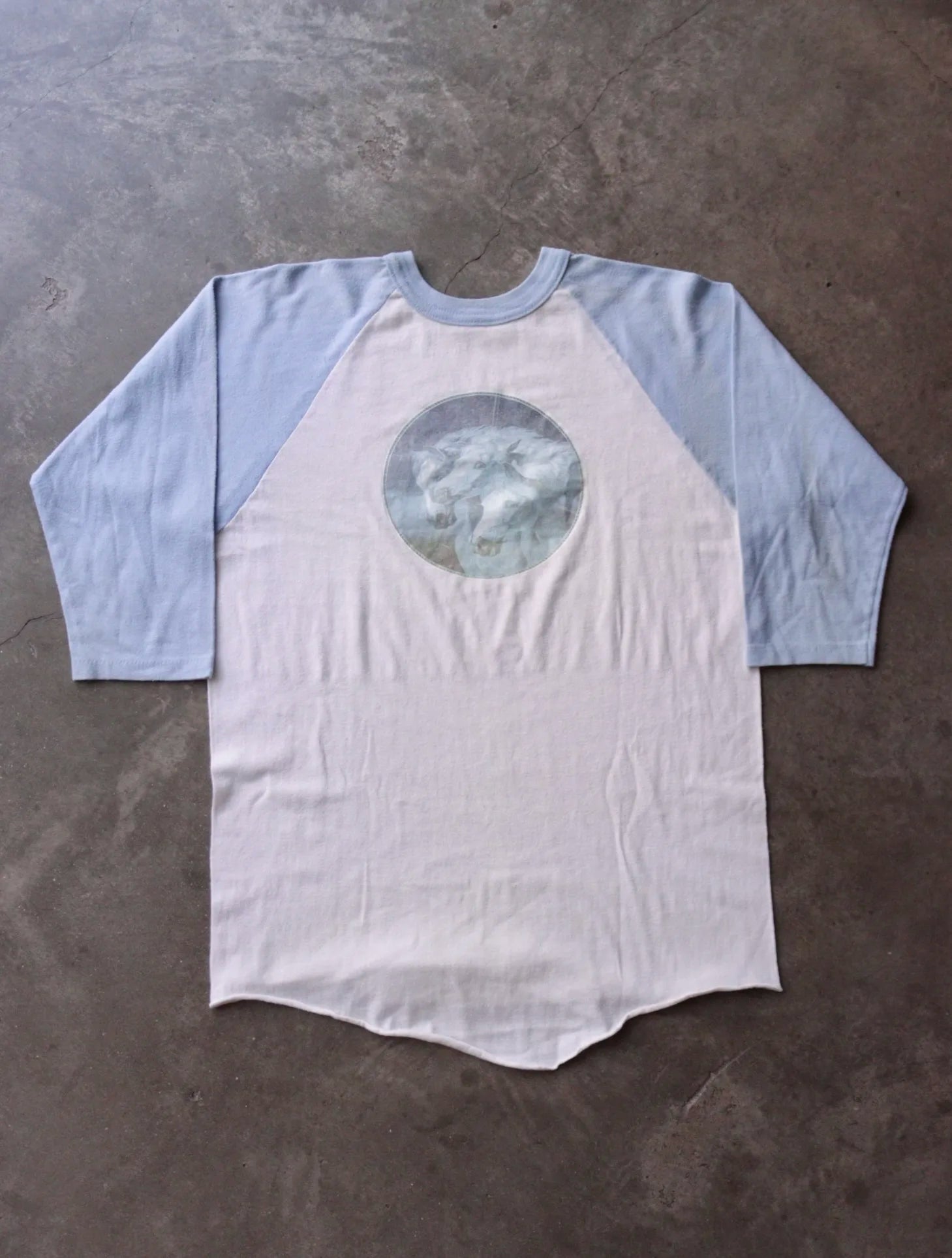 1990S WHITE HORSES TWO TONE L.S SHIRT