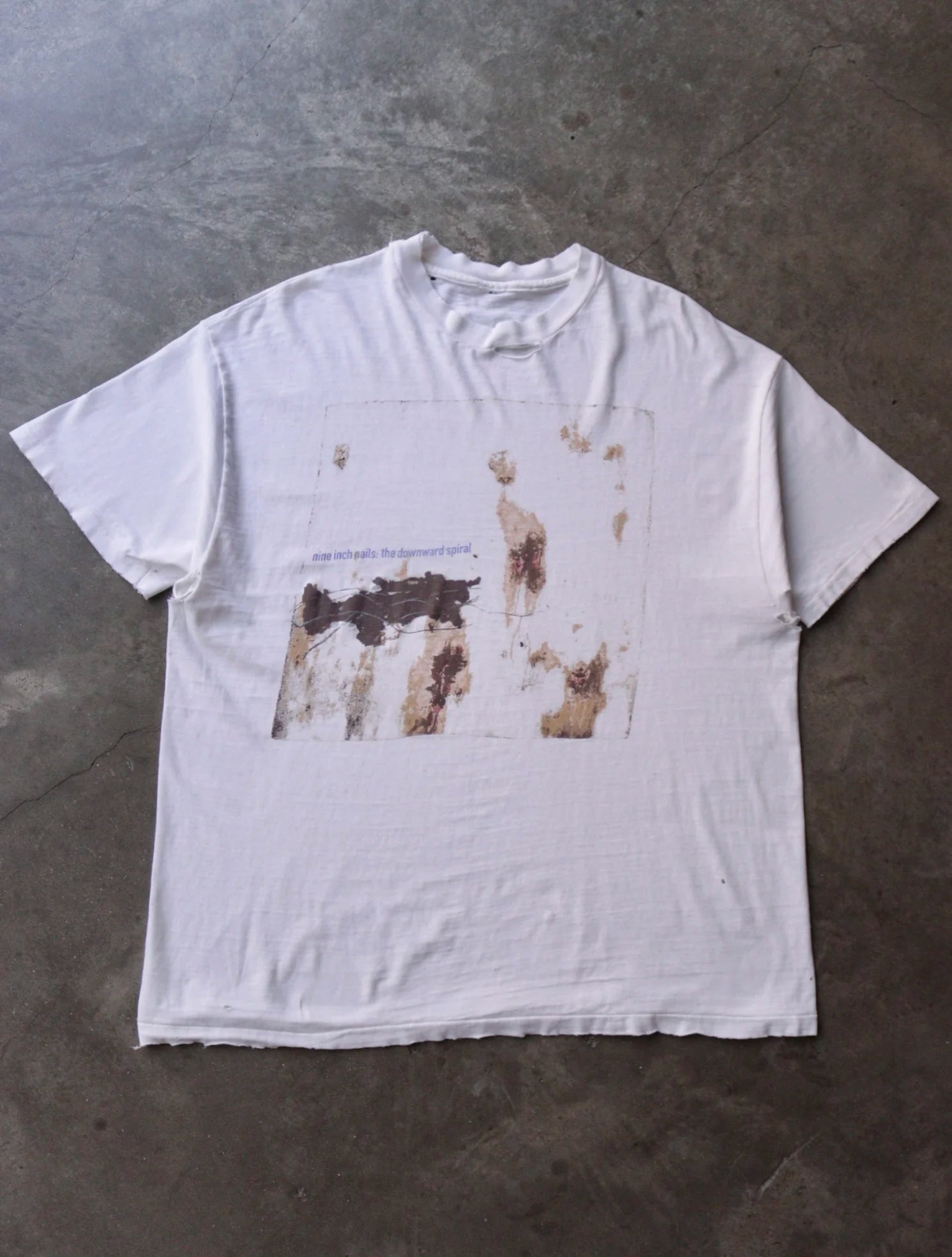 2000S THRASHED NINE INCH NAILS DOWNWARD SPIRAL TEE