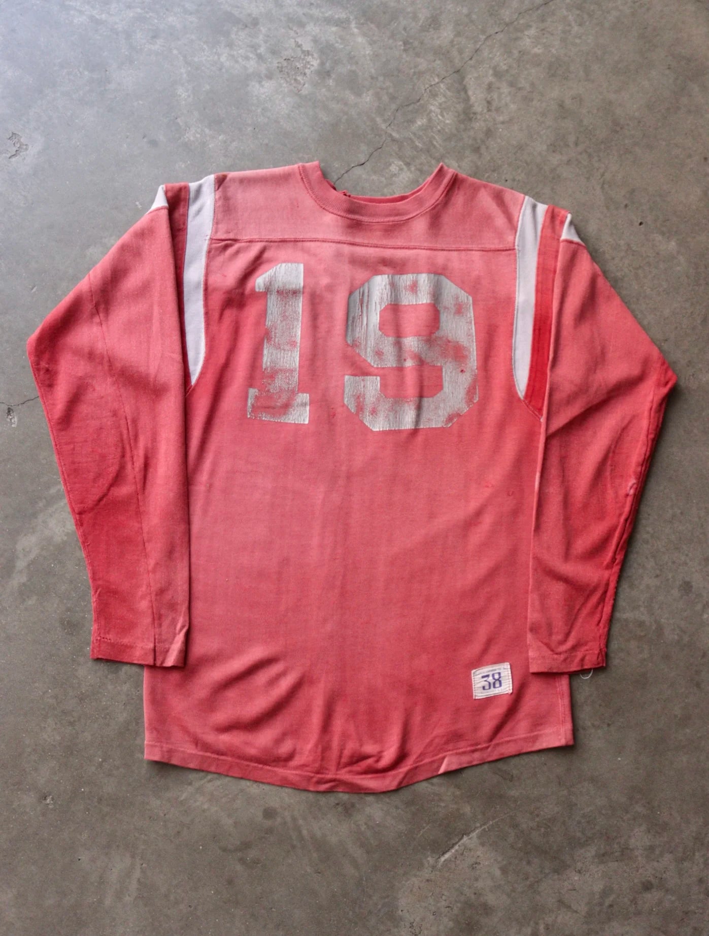 1970S SUN FADED LS RED JERSY SHIRT