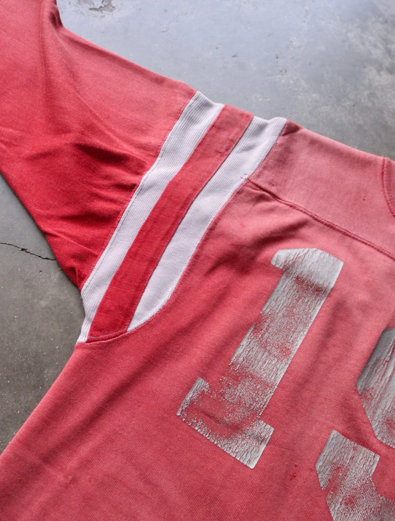 1970S SUN FADED LS RED JERSY SHIRT