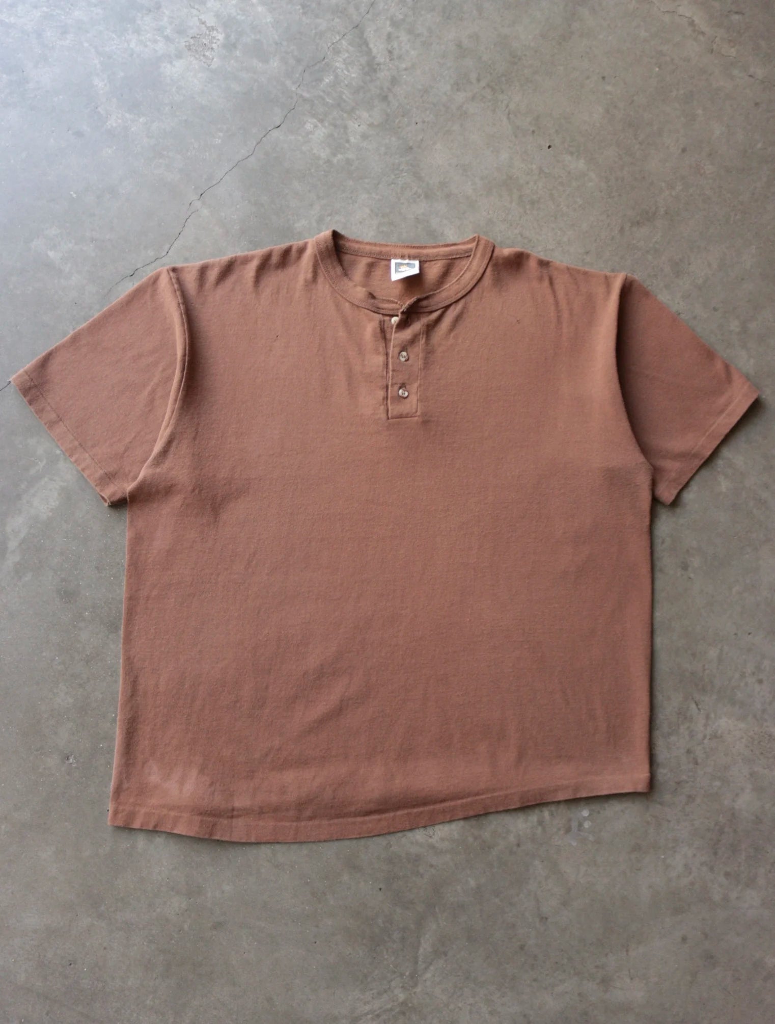 1990S 1/4 BUTTON UP BLANK TEE