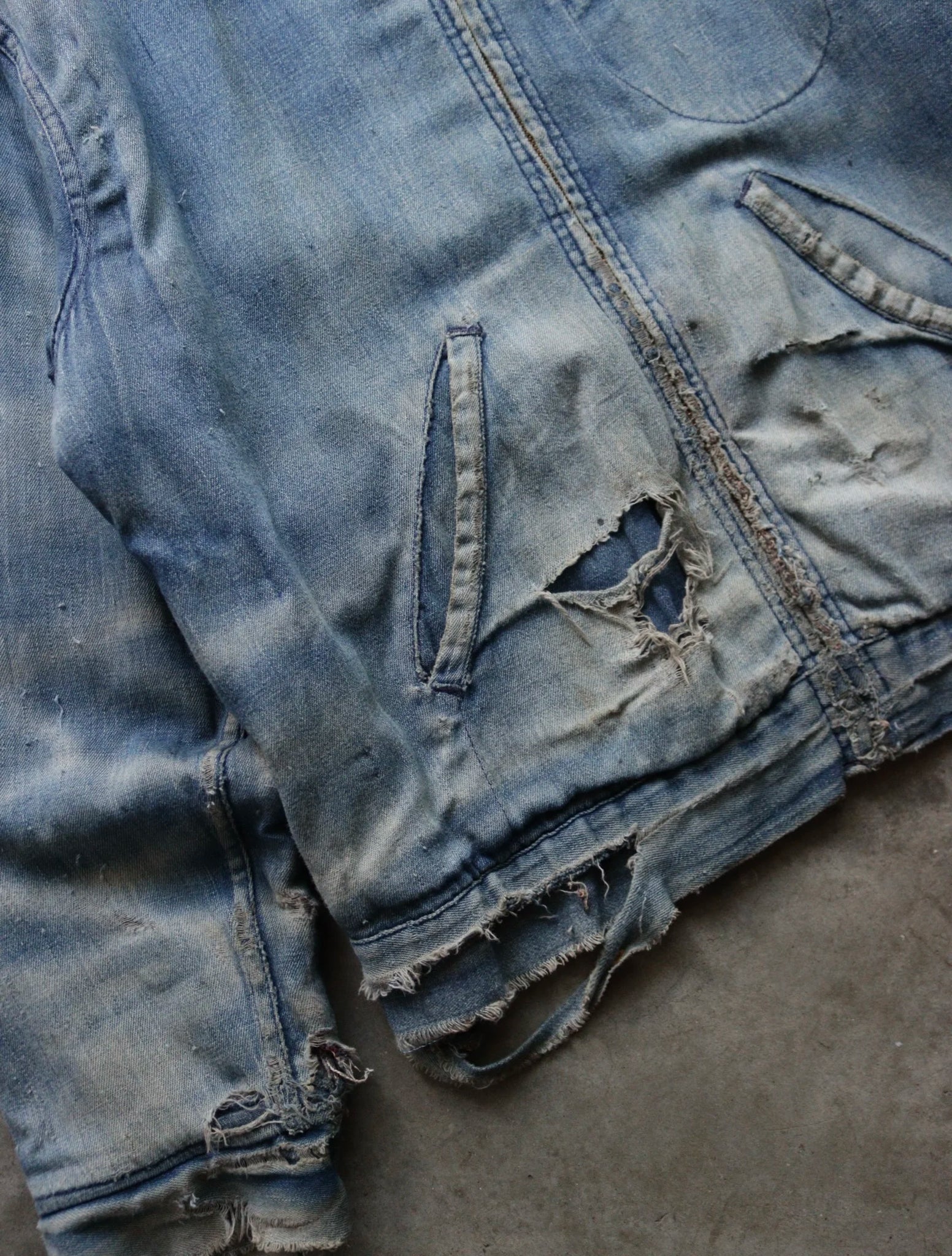 1970S SUN FADED DISTRESSED TRUCKER JACKET